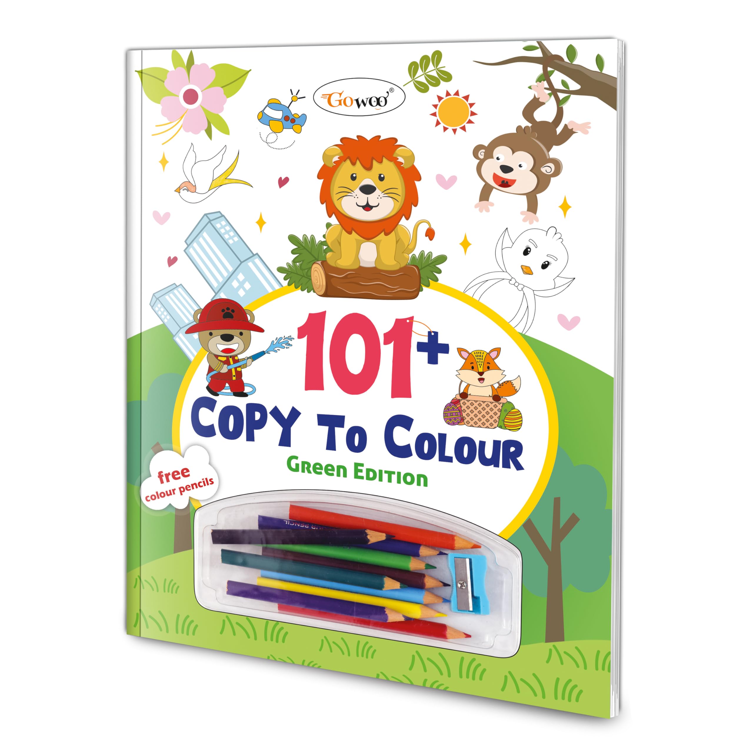 101+ Copy to Colour  Green Edition : Kids Fun Learning Coloring book, Copy Coloring Book for Young Kids, Educational Coloring F