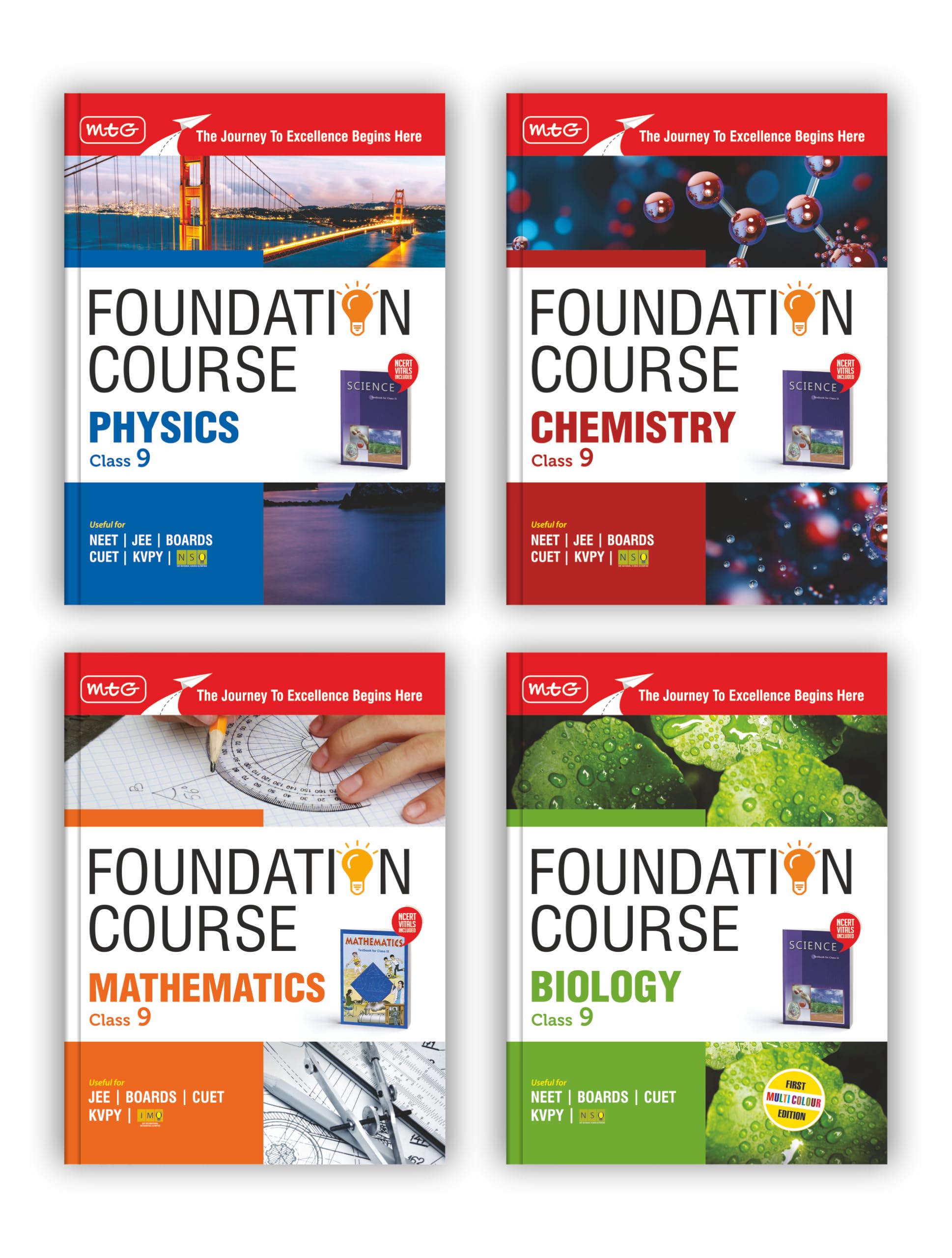 MTG Foundation Course Class 9 Physics, Chemistry, Mathematics & Biology Book (Edition 2025) (Set of 4 Books) For IIT JEE, NEET, 