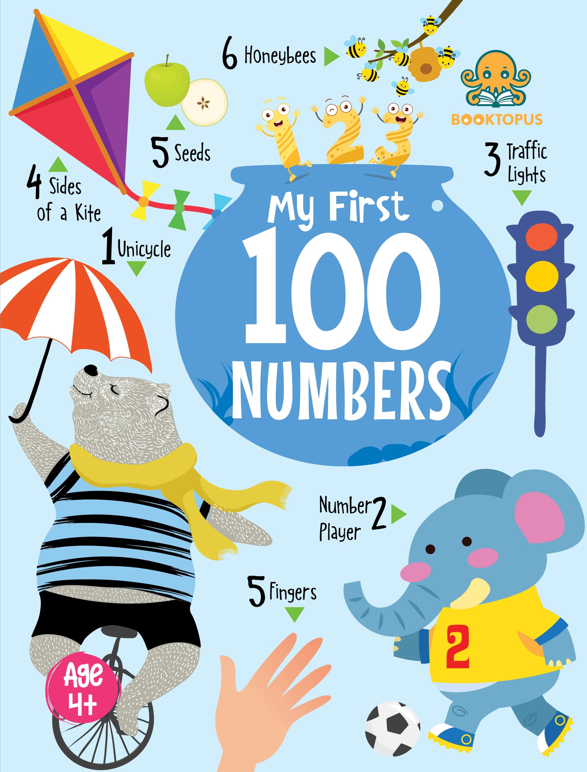 Booktopus Mini Board Book  My First 100 Numbers  Early Learning Books For Kids  Picture Books For Baby 4+ Years (My First Min