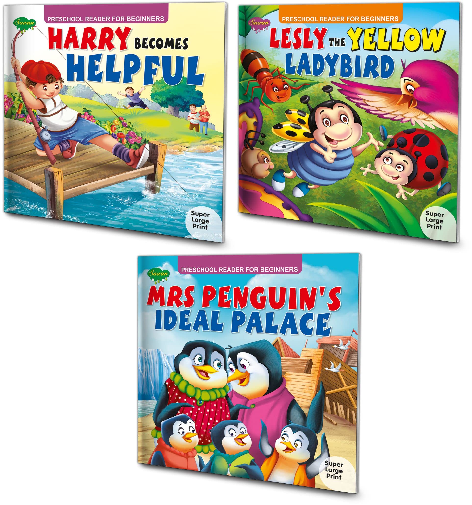 Story Books For Beginners Pack Of 3 Books| Early Reader Series In Large Font (V1)
