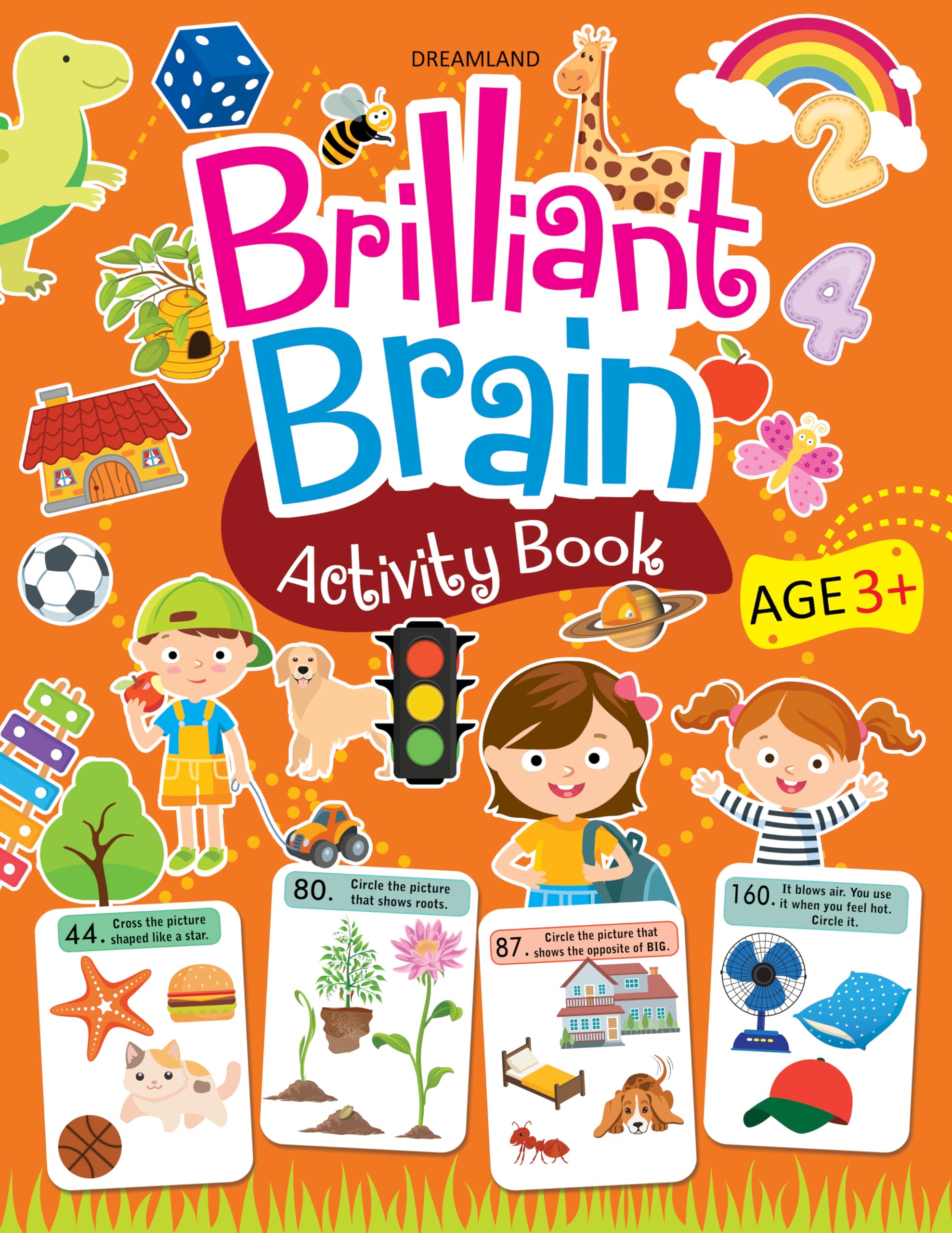 Brilliant Brain Activity Book For Kids Ages 34 | Fun Educational Workbook With Puzzles, Tracing, Alphabet, Numbers, Shapes & Mor