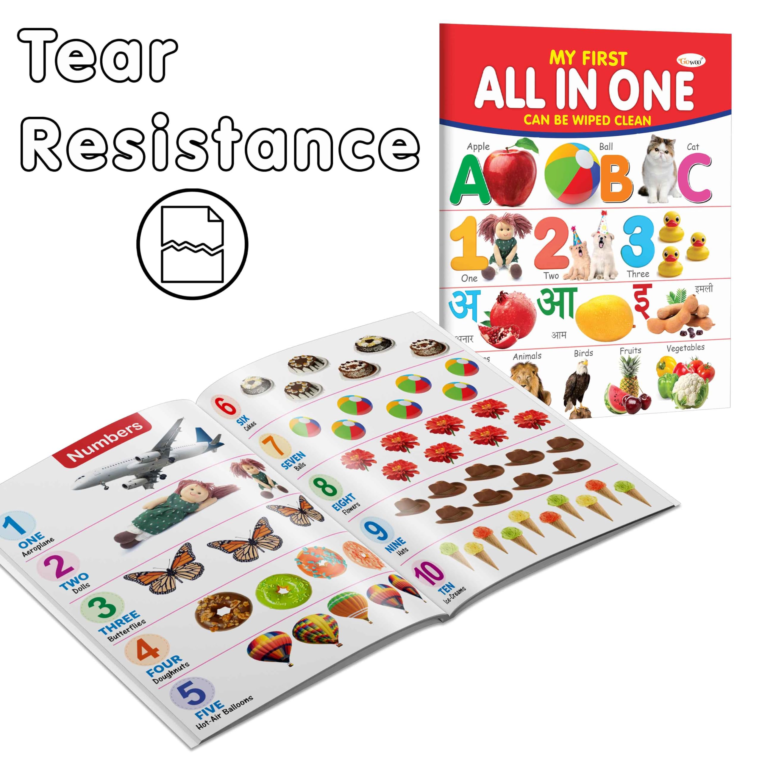 MY FIRST ALL IN ONE (CAN BE WIPE CLEAN) : Early Learning Picture Book Collections, gift for Kids