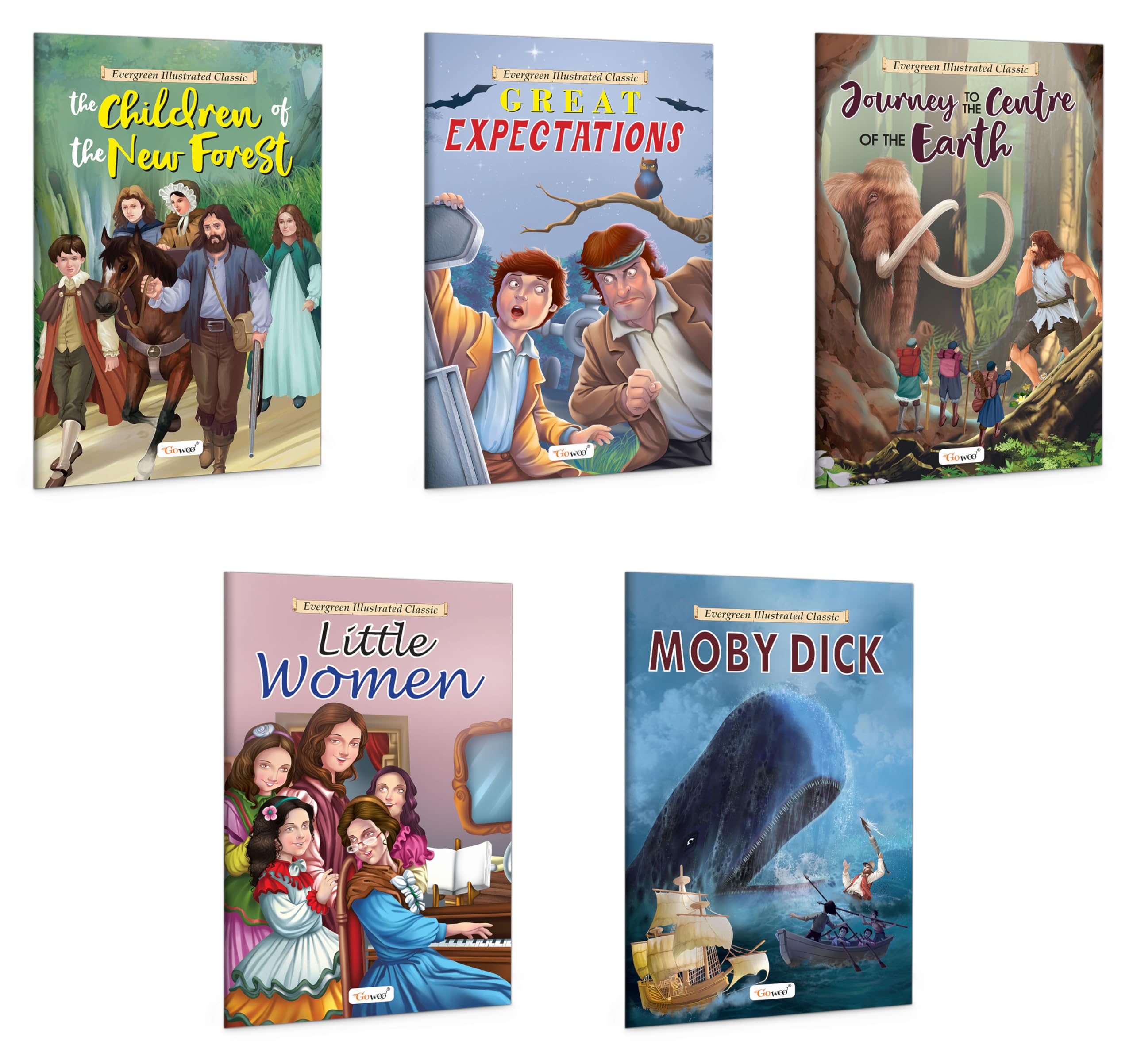 Illustrated educational books for young readers : Great Expectations, Journey to the centre of the earth and more  Timeless chi