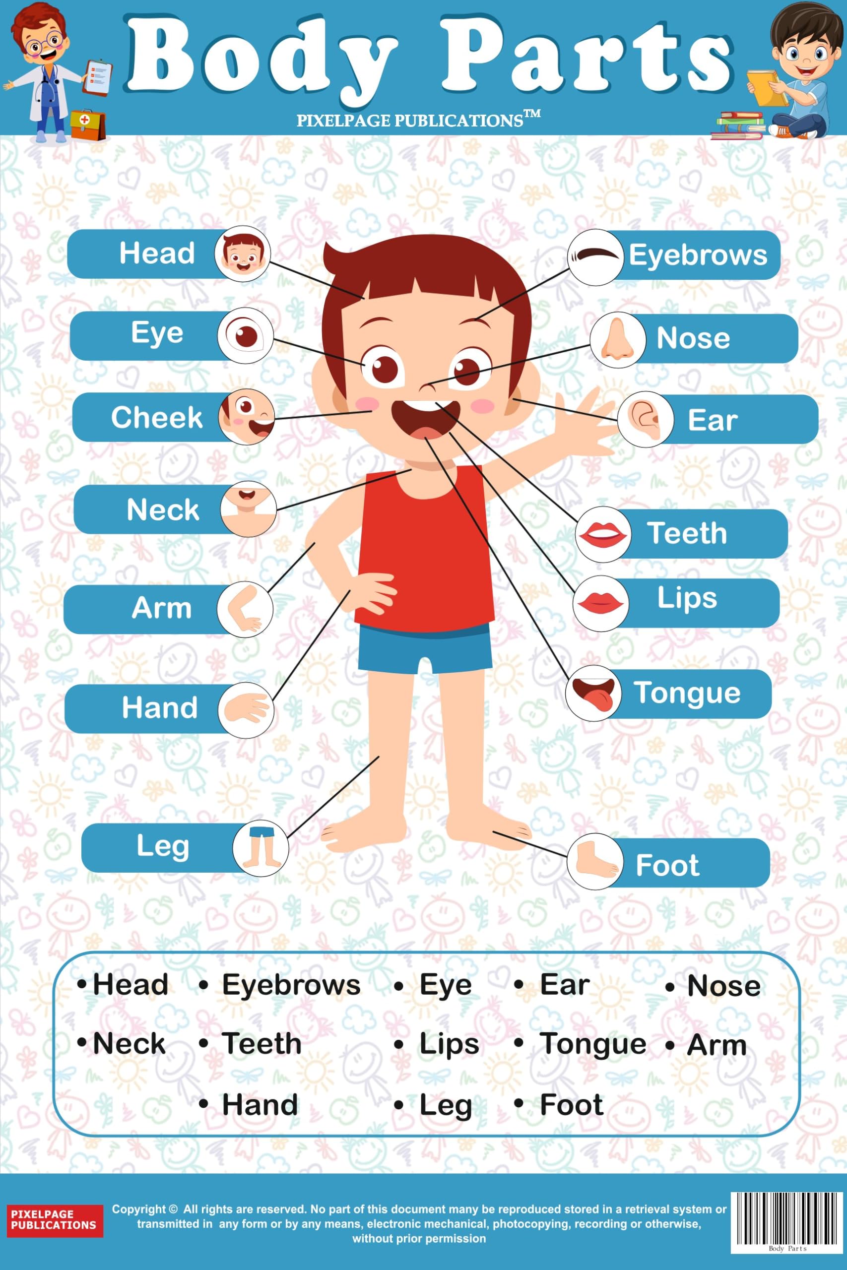 My Amazing Body Parts Names Chart an Interactive Learning chart Poster for Kids| Early Learning Educational Chart For Kids