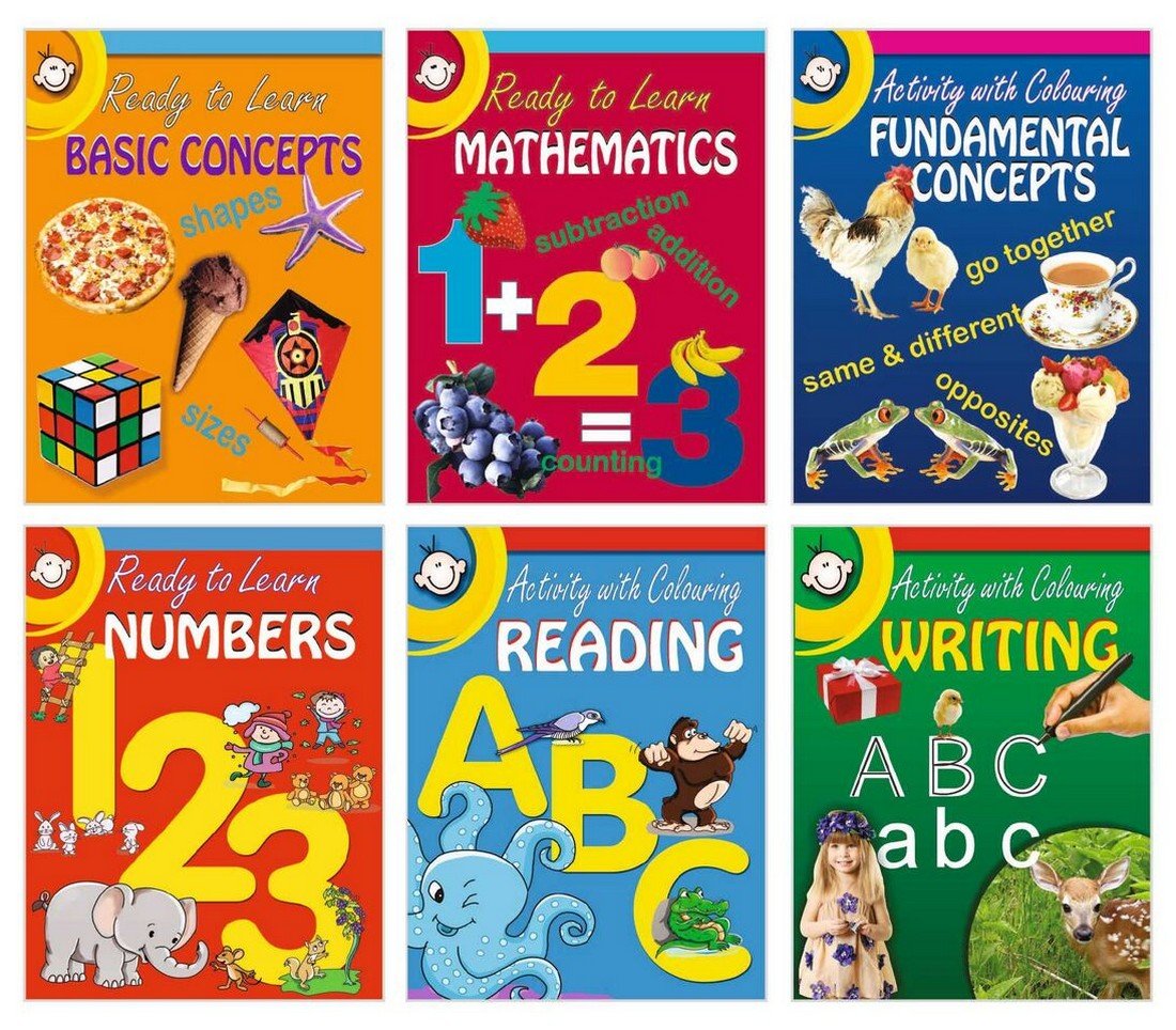 Activity Books (Set Of 6 Books)  Basic Concepts, Mathematics, Fundamental Concepts, Numbers, Reading, Writing