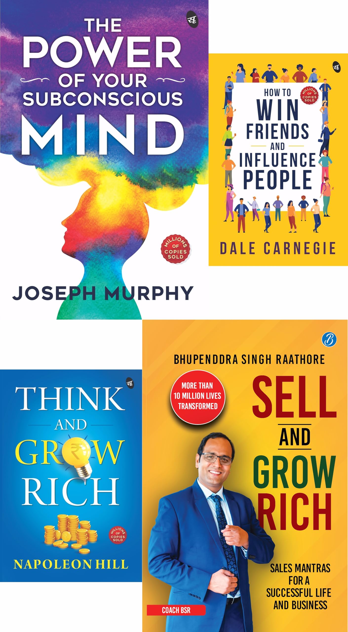 The Power of Your Subconscious Mind I How to Win Friends and Influence People I Think and Grow Rich I Sell & Grow Rich  Mind an