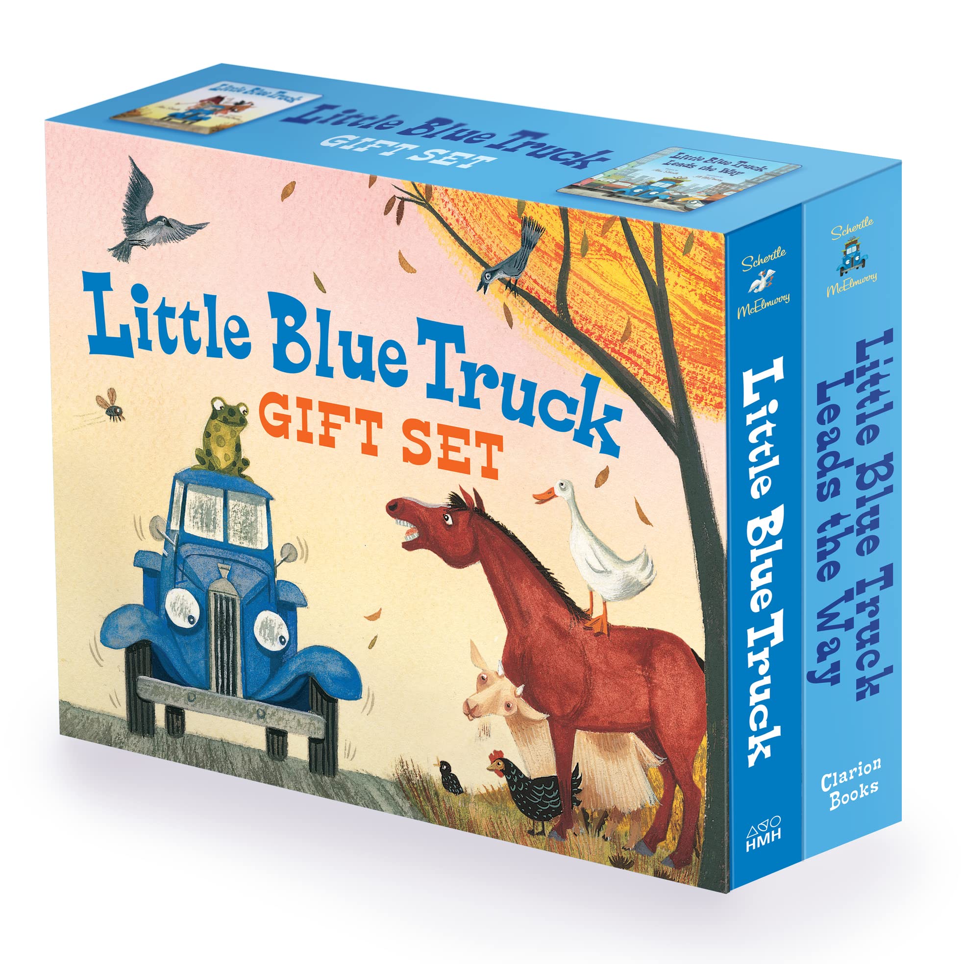 Little Blue Truck 2Book Gift Set: Little Blue Truck Board Book, Little Blue Truck Leads the Way Board Book