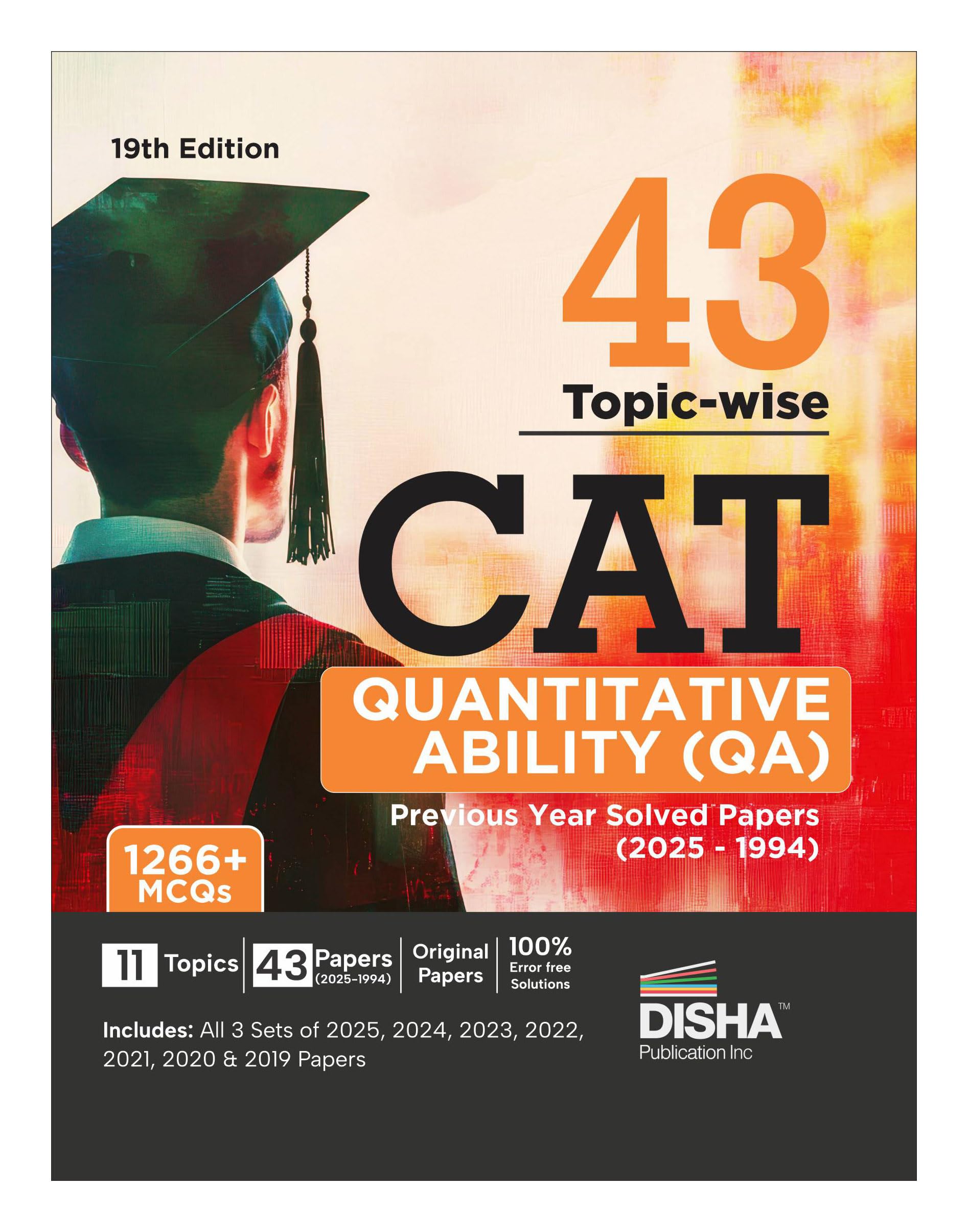 Disha 43 TopicWise Cat Quantitative Ability (Qa) Previous Year Solved Papers (2025  1994) 19Th Edition | Previous Year Questio