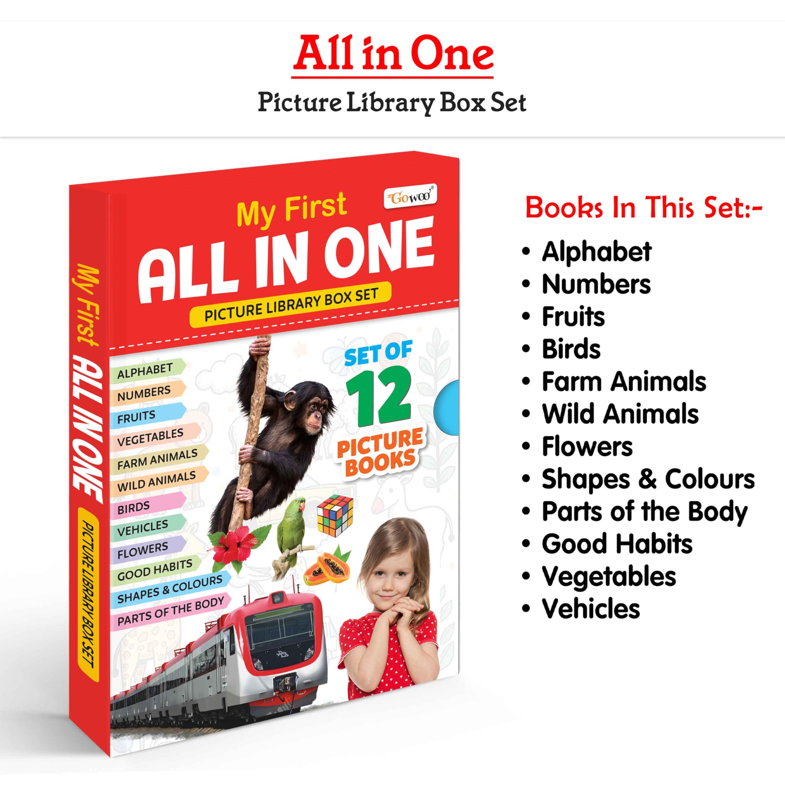 My First All in One Picture Book Collection Box For Early Learning (Red Edition) : Kids learning book, My First Library Early Le