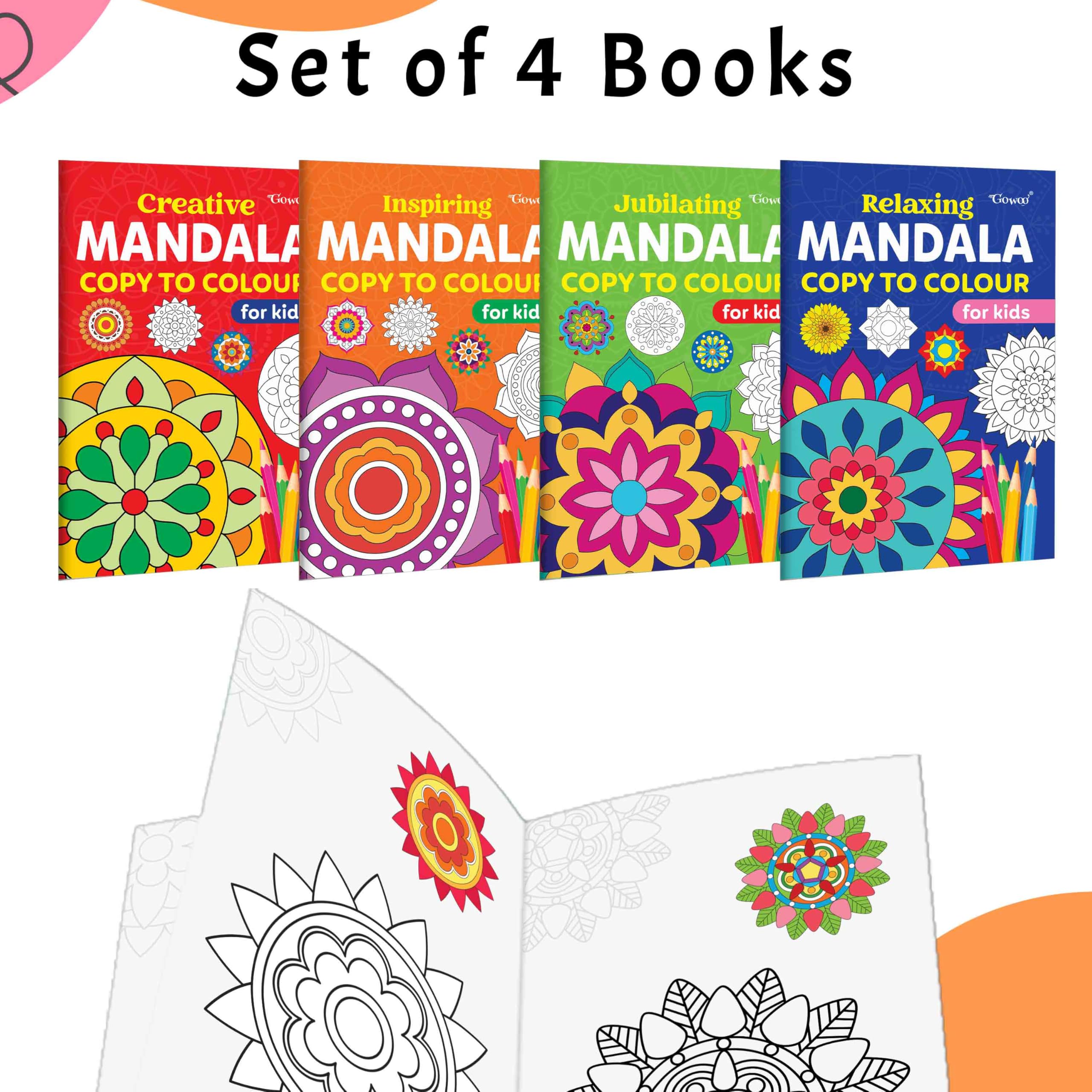 Creative, Relaxing, Jubilating  Mandala Copy to Colour for Kids : interactive art activity, soothing creative mandala, joyful 