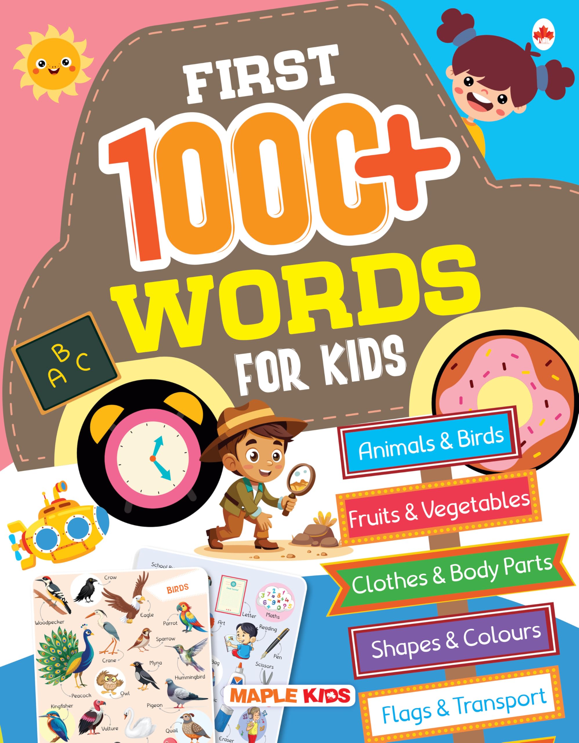 First 1000 Words  Picture Book for Kids  Family  Body Parts  Things to Wear  School  Hospital  Flowers  Food  Vegetable