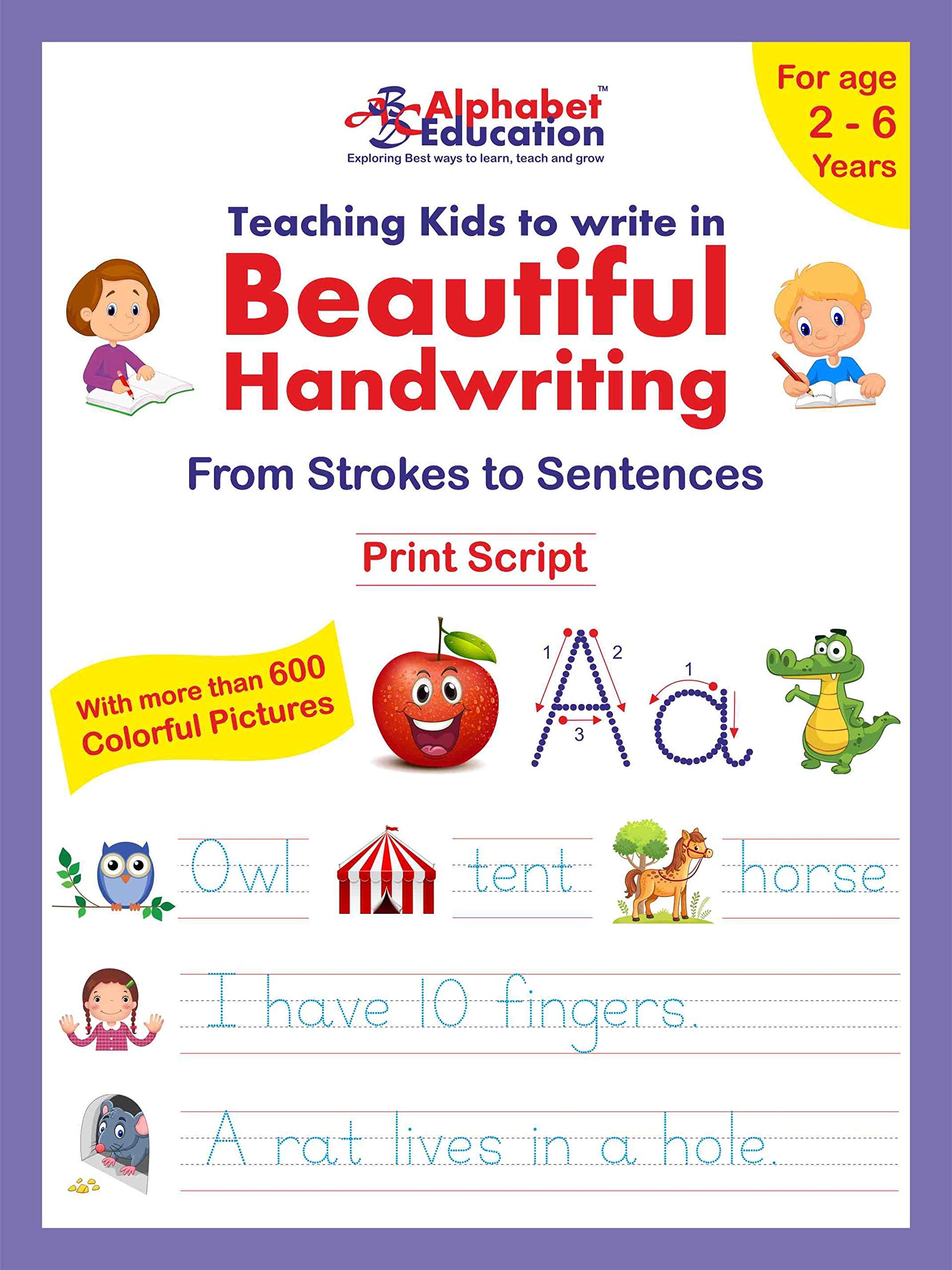Teaching Kids To Write In Beautiful Handwriting  From Strokes To Sentences (Print Script)  For Age 26 Years