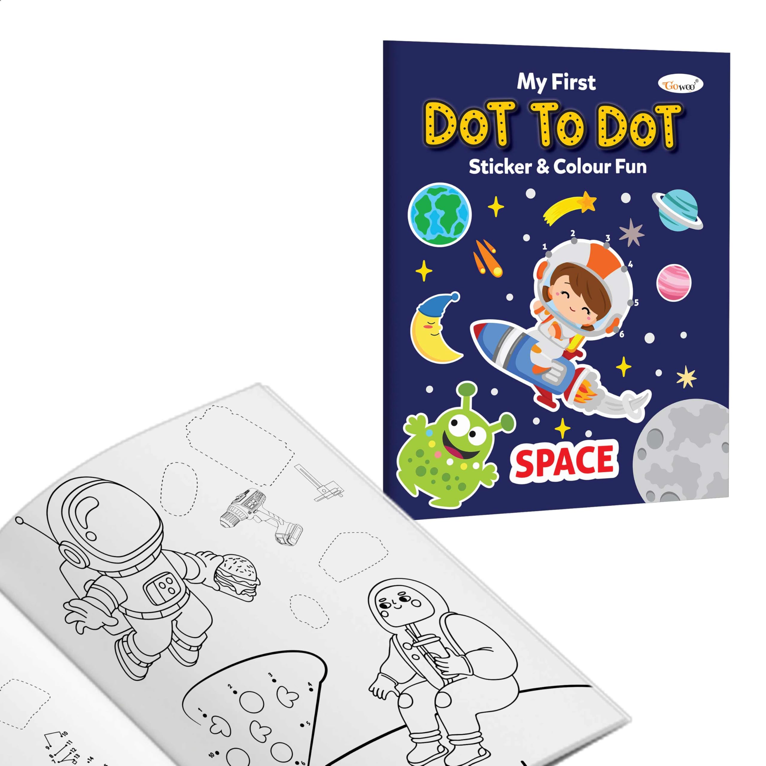 My First Dot to Dot Sticker & Colour Fun  Space : exciting space stickers, colourful space stickers and colouring book for kid