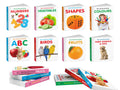 AllinOne Learning Board Book Set for Toddlers :First Cute Board Book of ABC, Colours, Birds, Fruits, Farm Animals & Pets, Vege