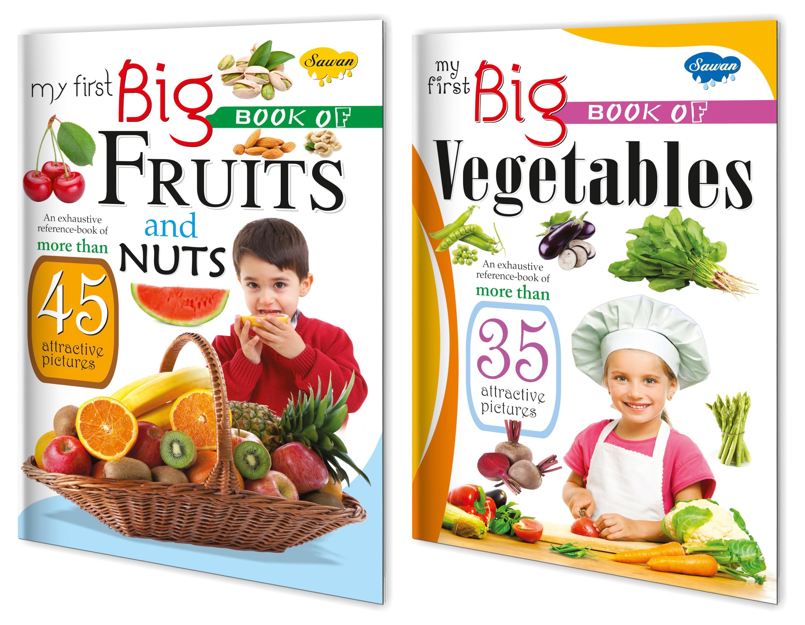 Sawan My First Big Book Of Vegitables And Fruits & Nuts |Pack Of 2 Books