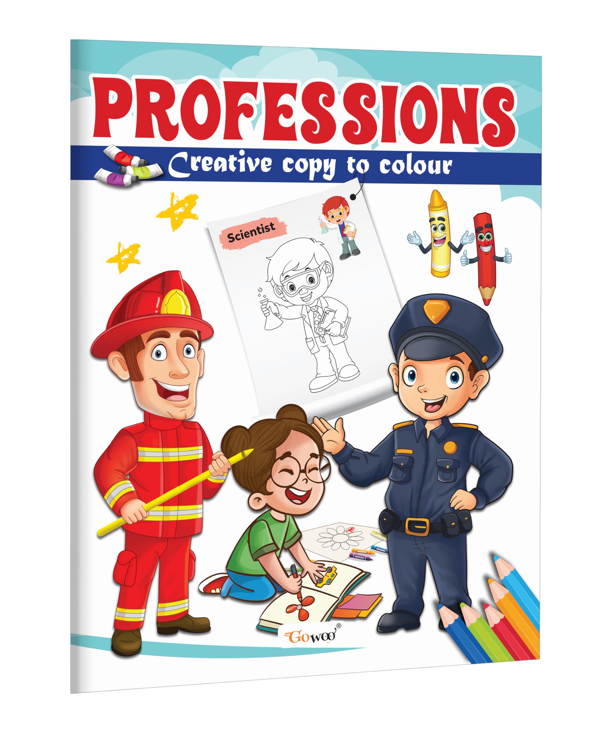 ProffesionsCreative Copy to Colour : Simple Coloring Book for Kids, Coloring and Learning Book for Toddlers, Fun Learning and C