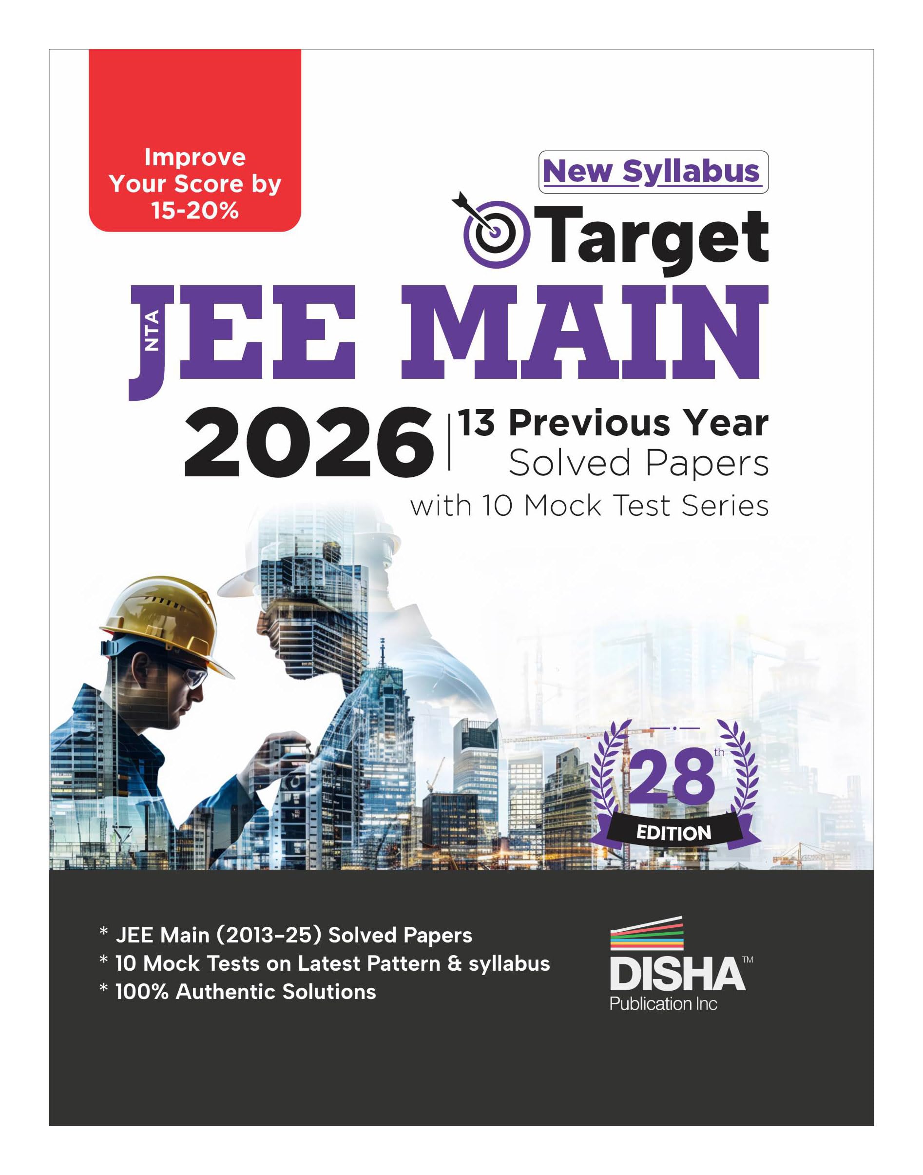 Disha Target Nta Jee Main 2026  13 Previous YearWise Solved Papers (2025  2013) With 10 Mock Test Series 28Th Edn | Physics, 