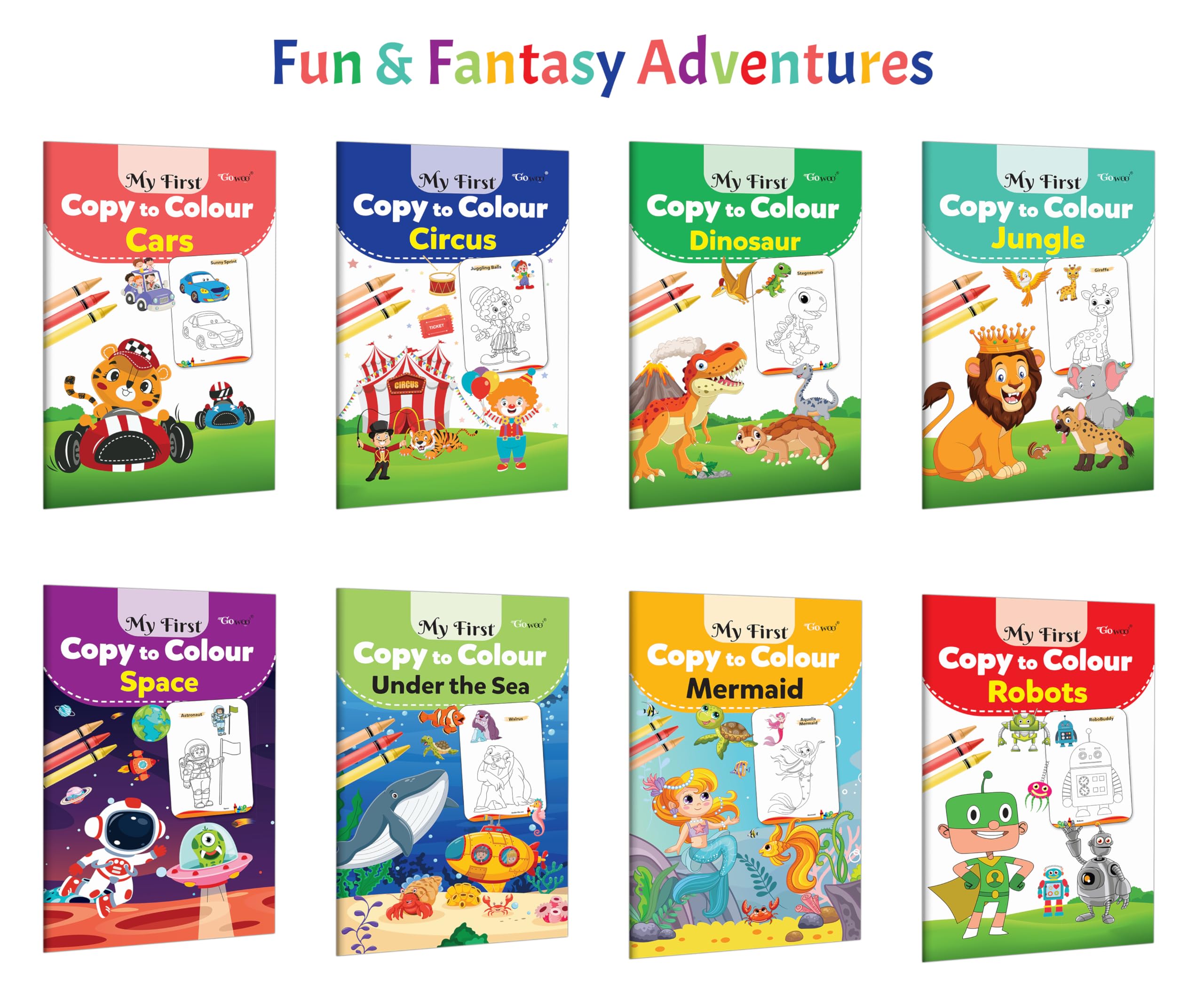 My First Copy to Colour  Cars, Circus, Dinosaur and more : Fun transport and adventure combo, ocean life and fantasy pages for