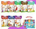 My First Copy to Colour  Alphabet, Animals, Birds, Flowers and more with 10 WAX CRAYONS : interactive colouring book for toodle