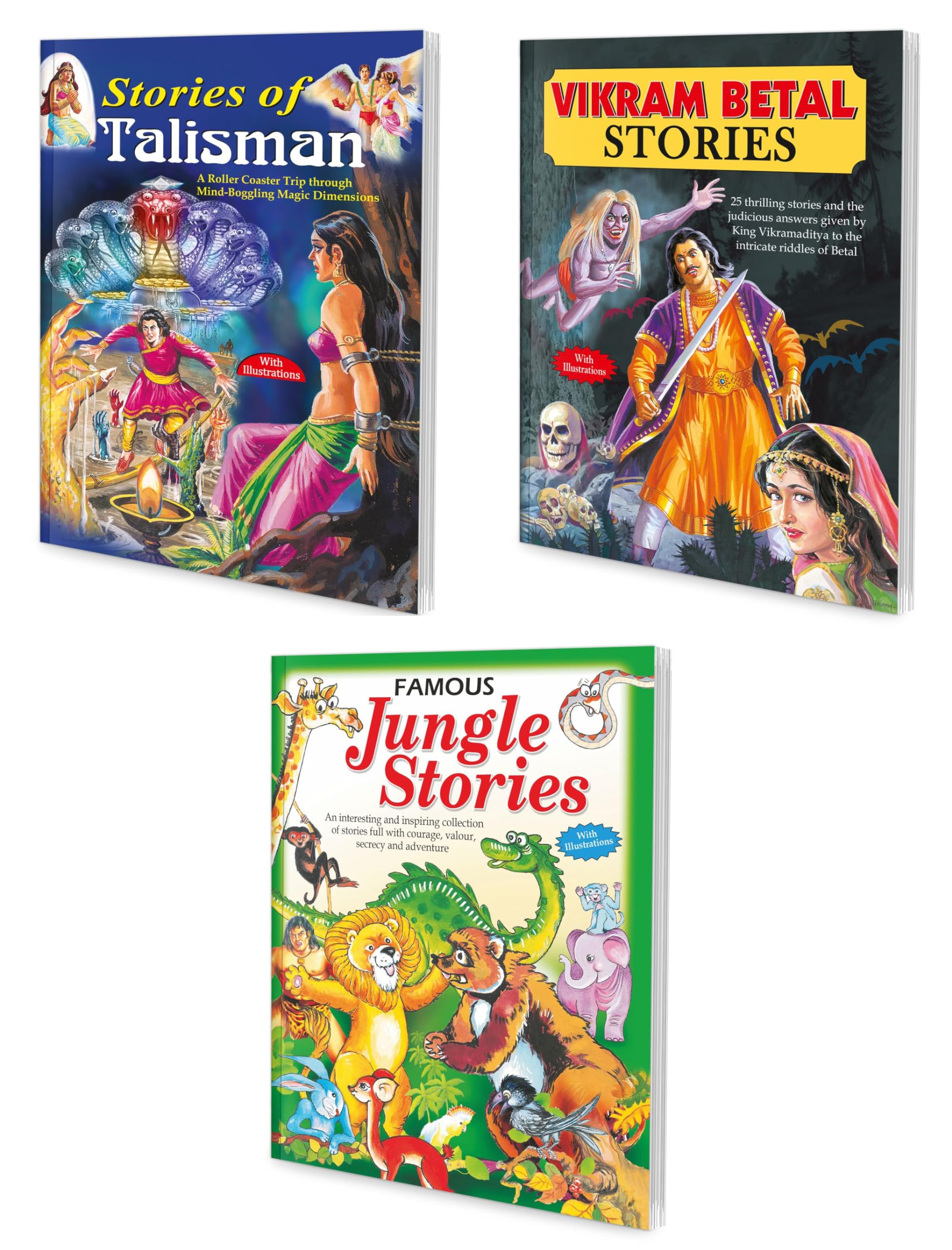 GrandmaS Bag Of Stories | Set Of 3 Story Books | Stories Of Talisman, VikramBetal Stories And Famous Jungle Stories