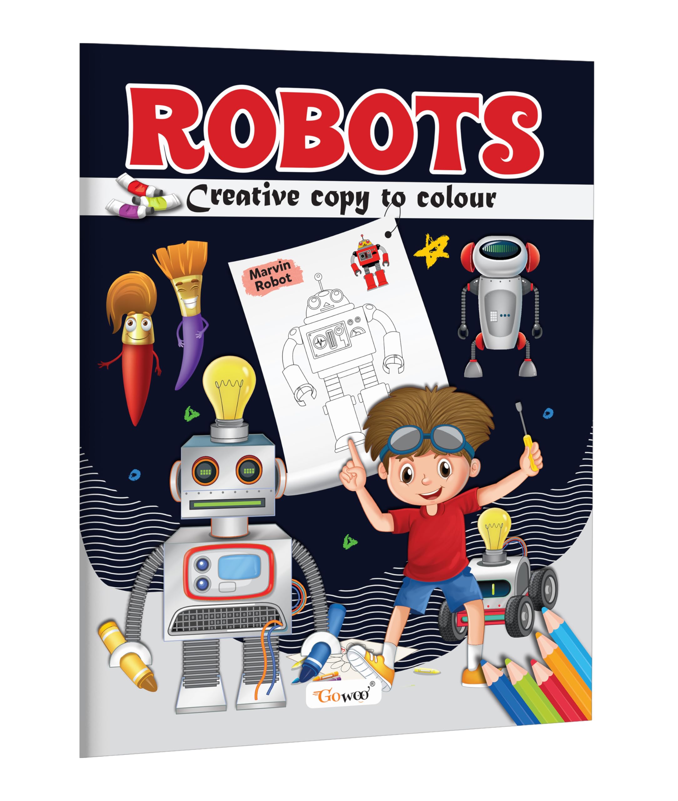 RobotCreative Copy to Colour : Preschool Coloring Book for Beginners, Creative Learning and Coloring for Kids, Educational Acti