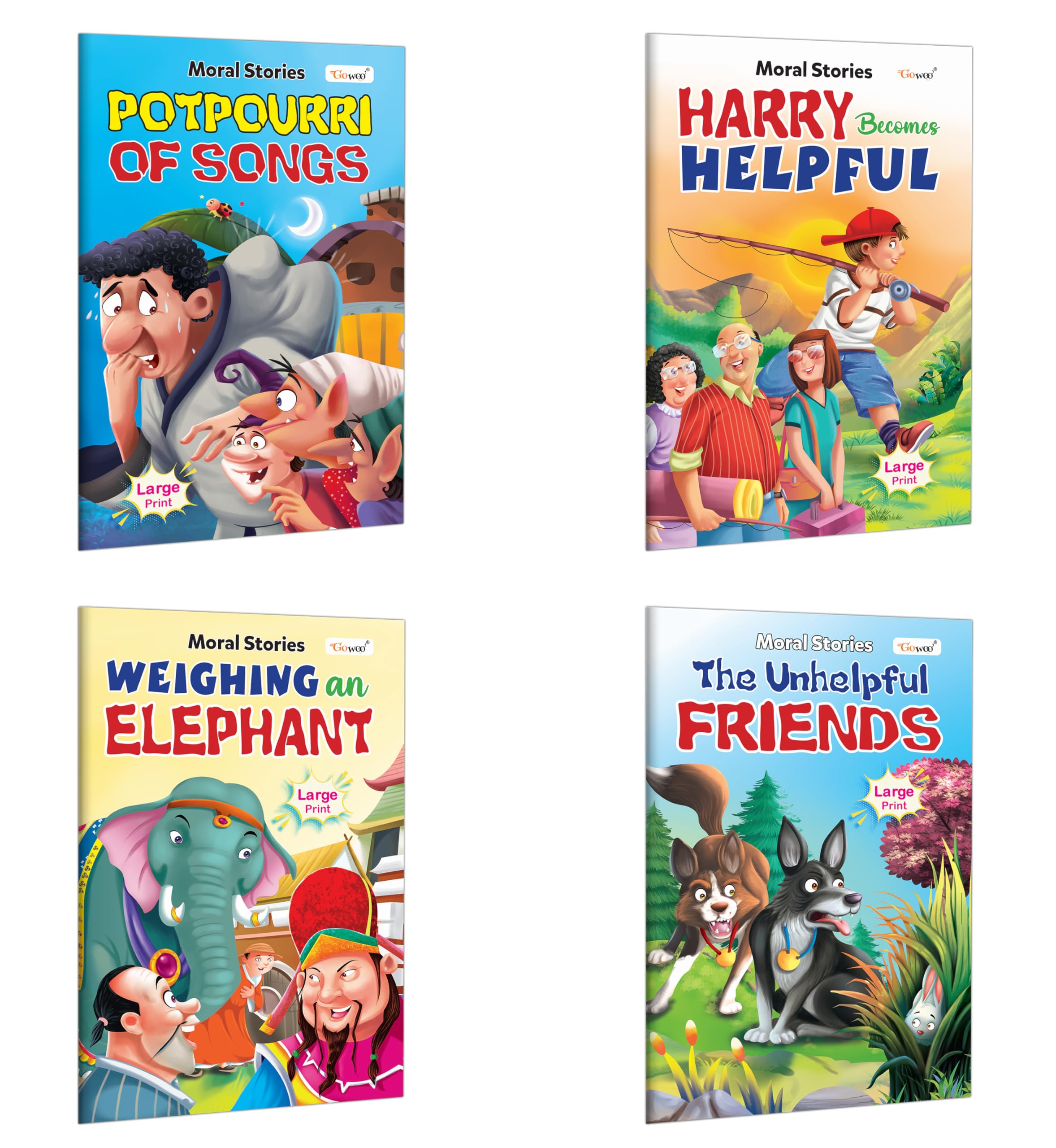 Potpourri Of Songs, Harry Becomes Helpful, Weighing An Elephant And Unhelpful Friend  Moral Stories : Educational storybooks, 