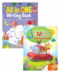 All in one  Writing Practice, Jumbo Colouring Book (Set of 2 books)