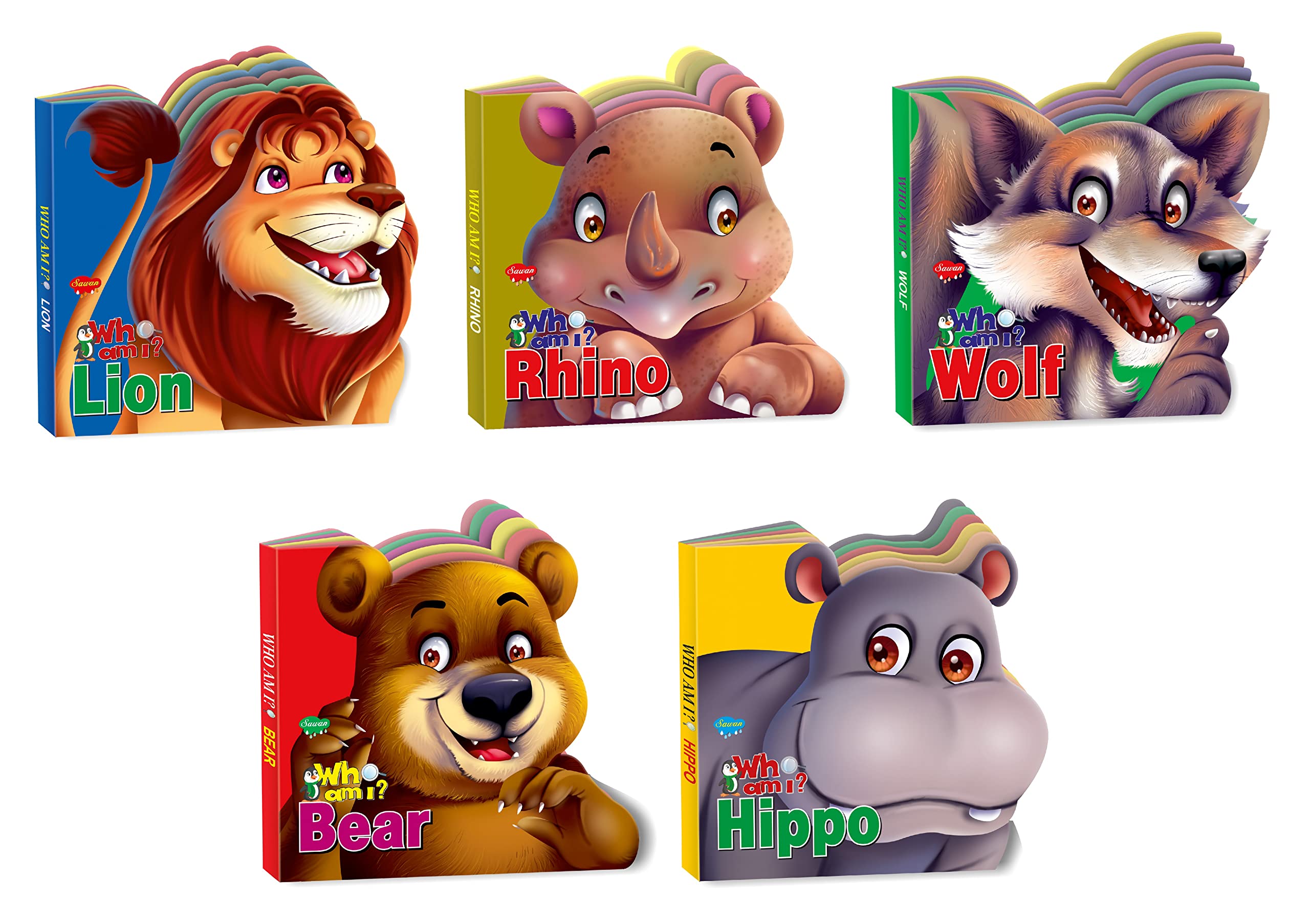 ToddlerS Amazing Animals | Pack Of 5 Books (V1) | Super Jumbo Combo For Collecters And Library Cut Out Die Cut Shape Learning Bo