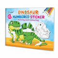 Dinosaur Numbered Sticker Activity and Colouring book for age 3+ Kids : Coloring and sticker adventure, Kids sticker book, Stick