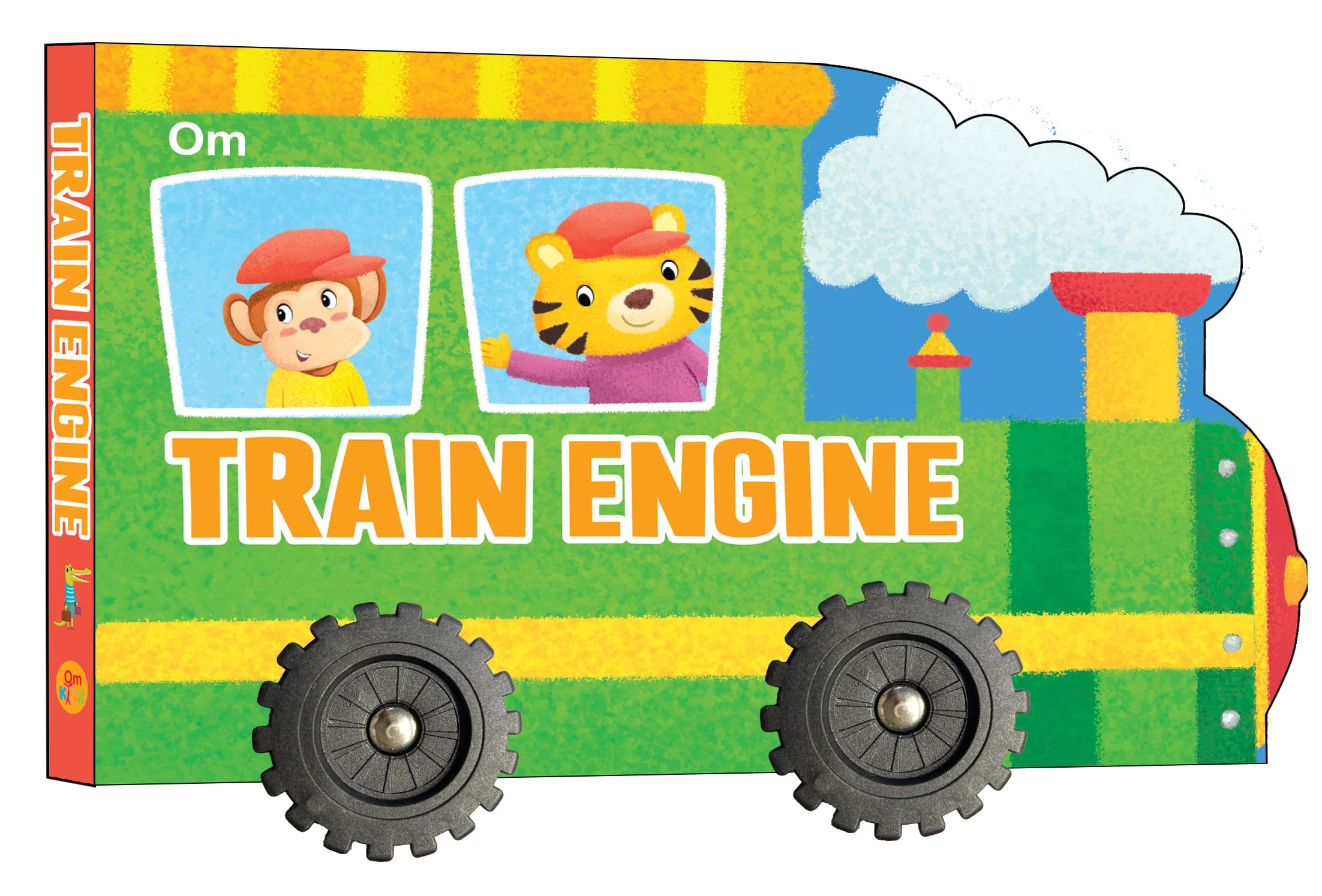 Cutout Board Book : Train Engine  Small Wheel for Childrens Activity | Picture | Cute Rhymes | Wonderful Gift for Kids; 1+ Ag