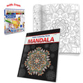 Mandala  Adult Colouring Book with 12 Colour Pencils + 1 Sharpner : peaceful art therapy book, mental wellness colouring book, 