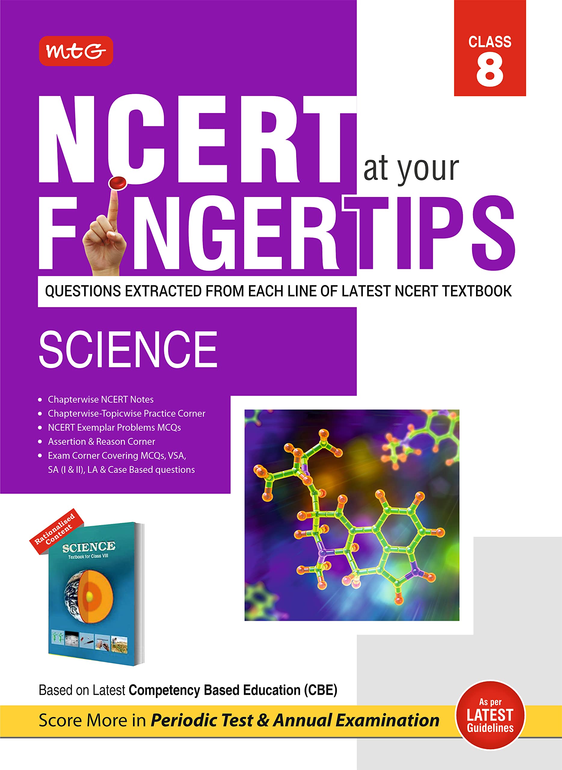 MTG NCERT at your Fingertips Class 8 Science  Chapterwise Topicwise MCQs, NCERT Notes, Assertion & Reason | Based on Latest CBE