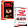 Dystopian Duology: Exploring George Orwells 1984 + Huxleys Brave New World (Set of 2 Books)