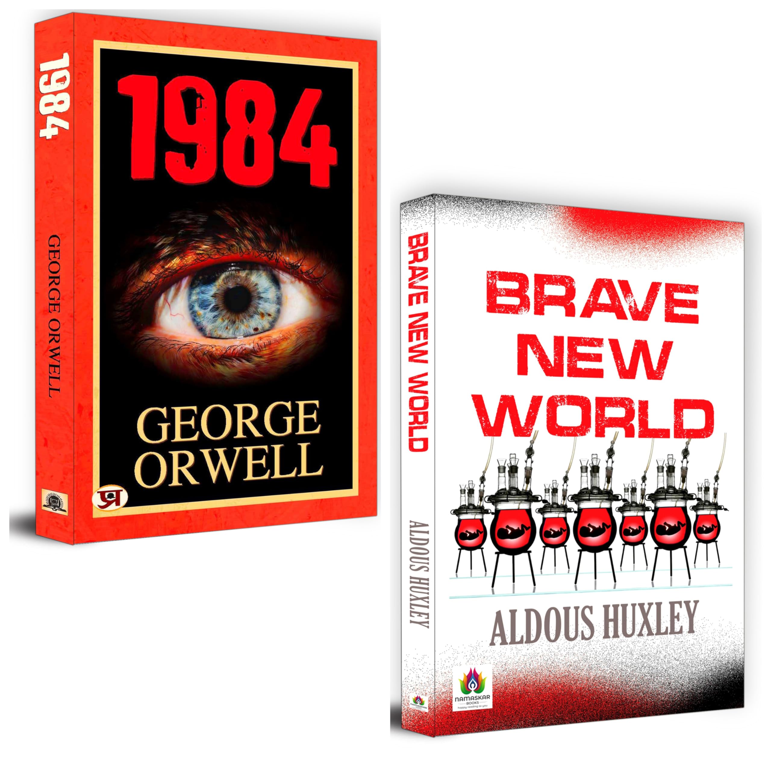 Dystopian Duology: Exploring George Orwells 1984 + Huxleys Brave New World (Set of 2 Books)