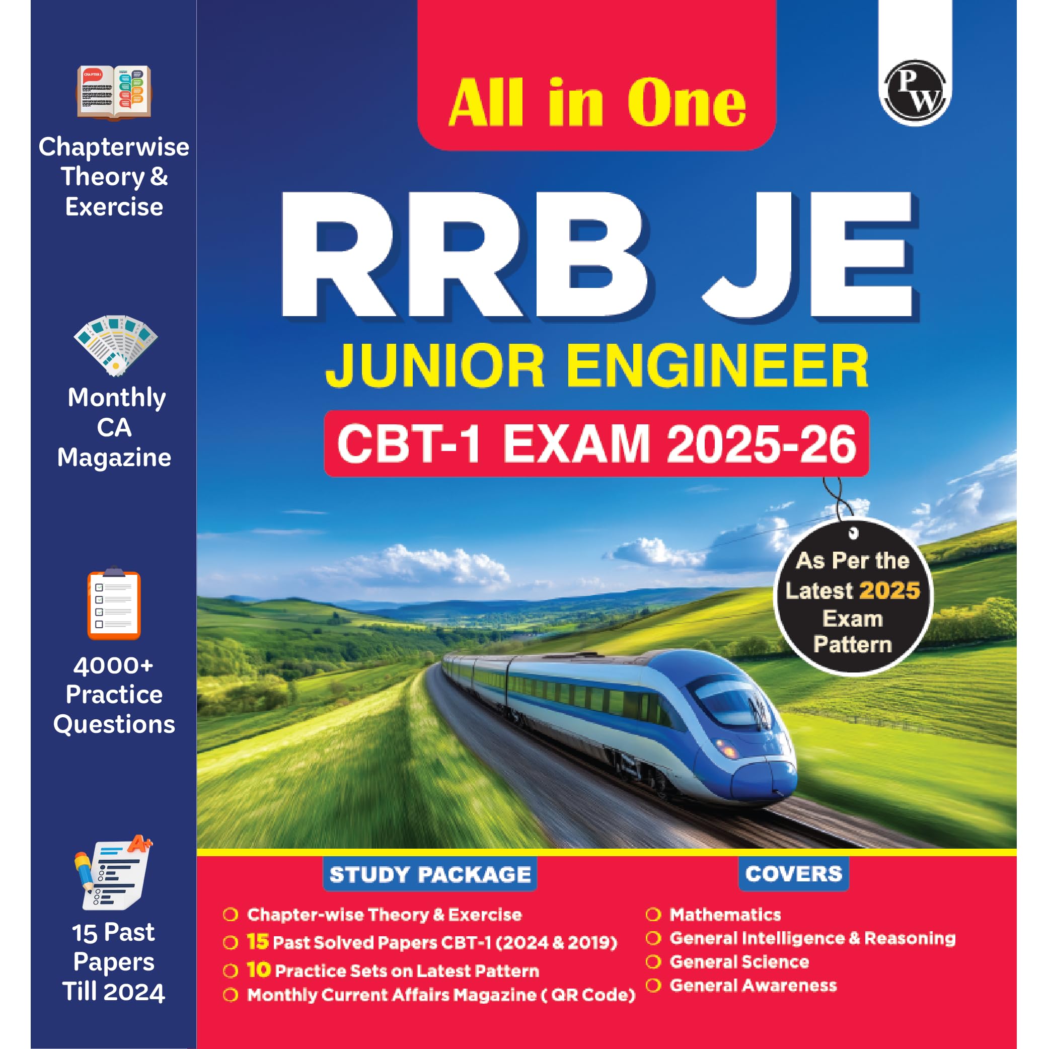PW All in One RRB JE (Junior Engineer) CBT  1 202526 Exam l Chapterwise Theory, Short Tricks and Exercises, 15 Previous Year S