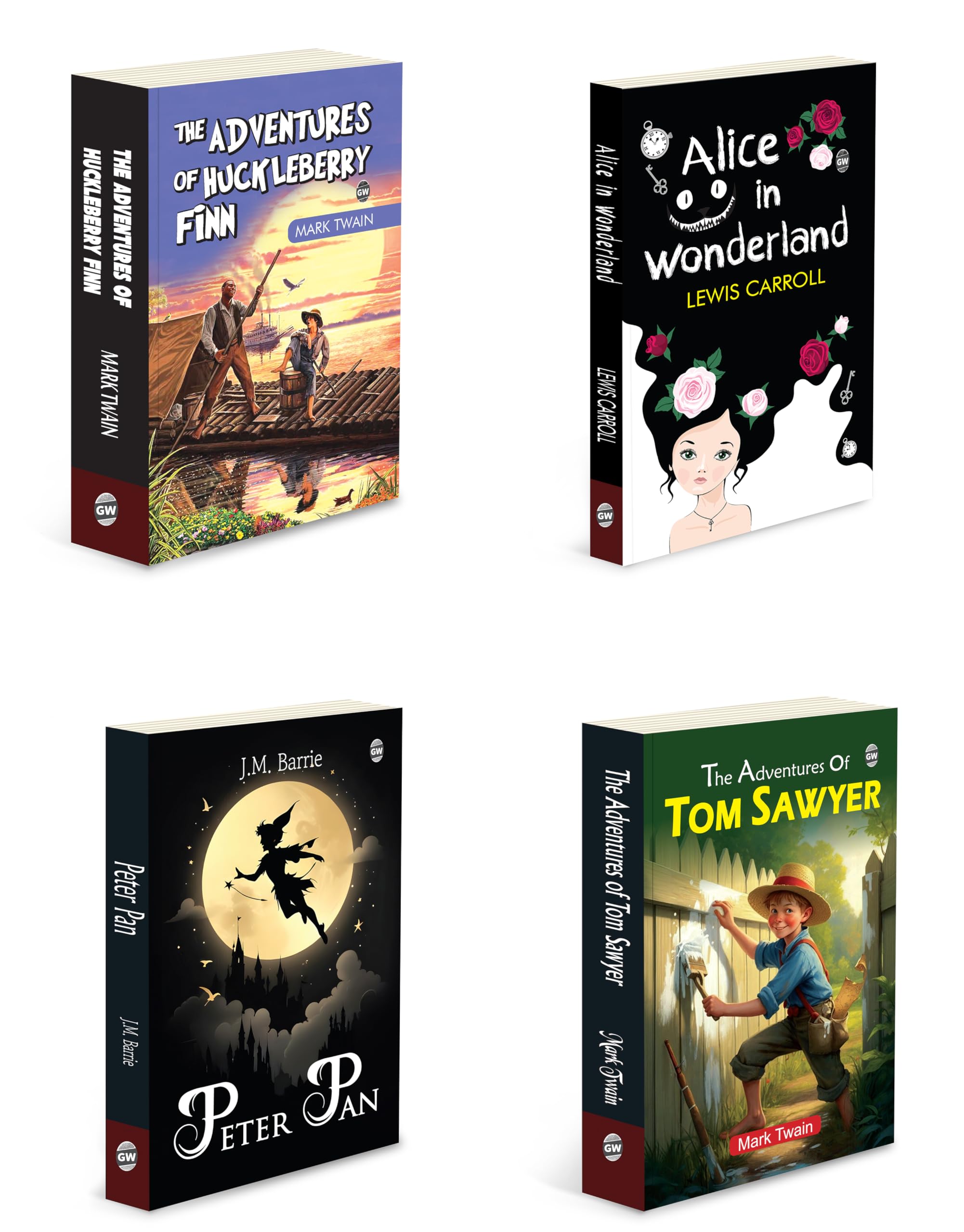 Alice in Wonderland, The Adventure of Huckleberry Finn and more : Mixed Bestseller Collection, literature for young readers, cl