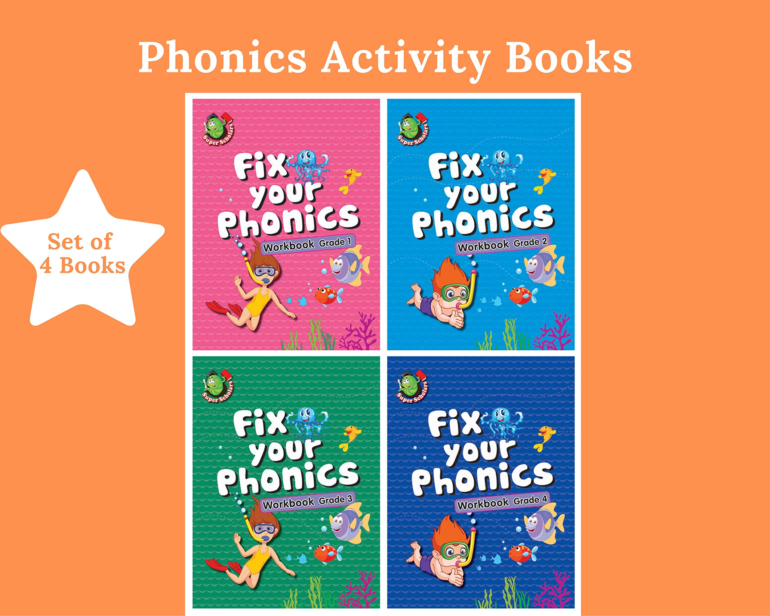 Fix your Phonics Workbooks ( set of 4 activity books)