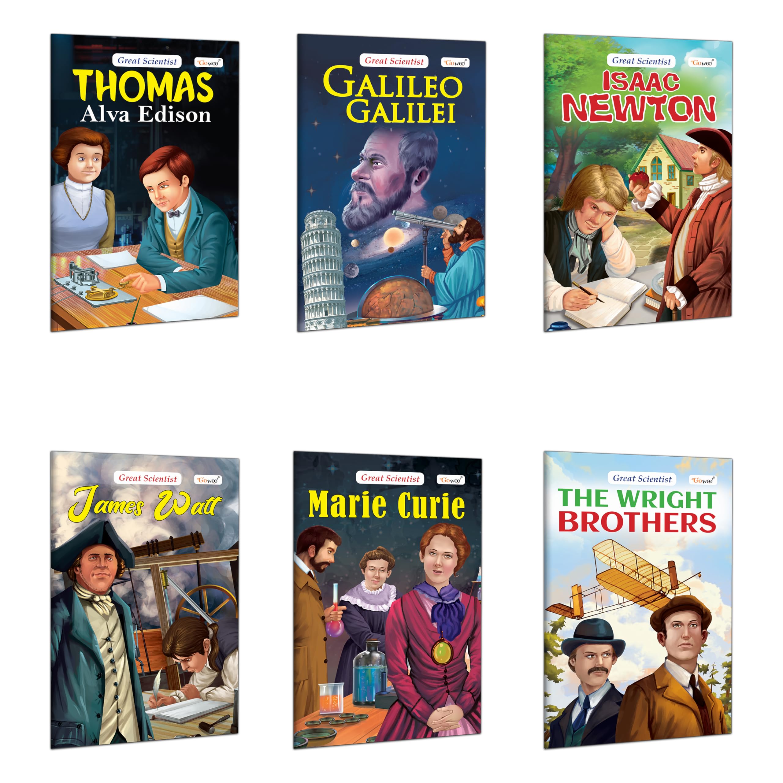 Books for young learners :(Great Scientists) Galileo Galilei, Issac Newton, James Watt, Marie Curie, The Wright Brothers and Tho