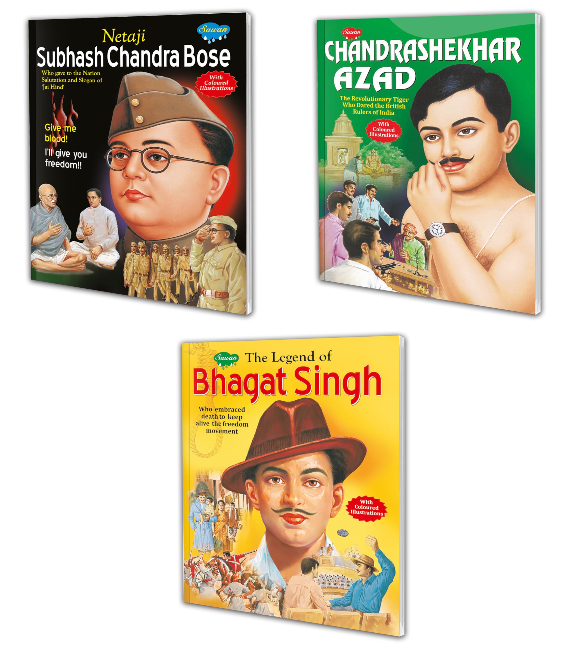 Children Story Books Of Freedom Fighters Complete Combo | Set 3 Story Books [Paperback] Sawan; Sahil And Sashank