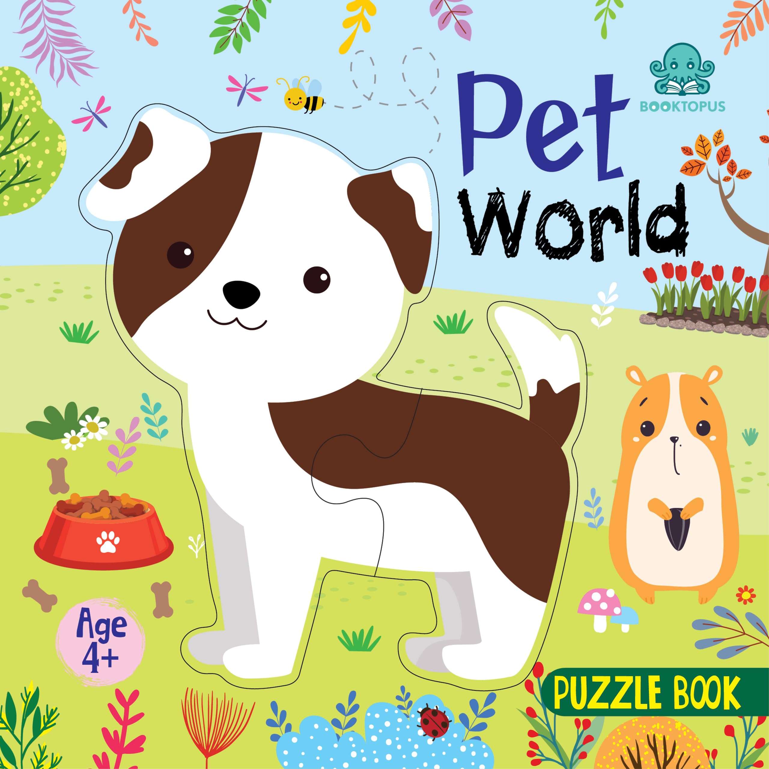 Booktopus Square Puzzle Board Book  Pet World Learning Puzzle With Easy Grip Pieces  Educational Toys For Kids 4+ Years  Moto