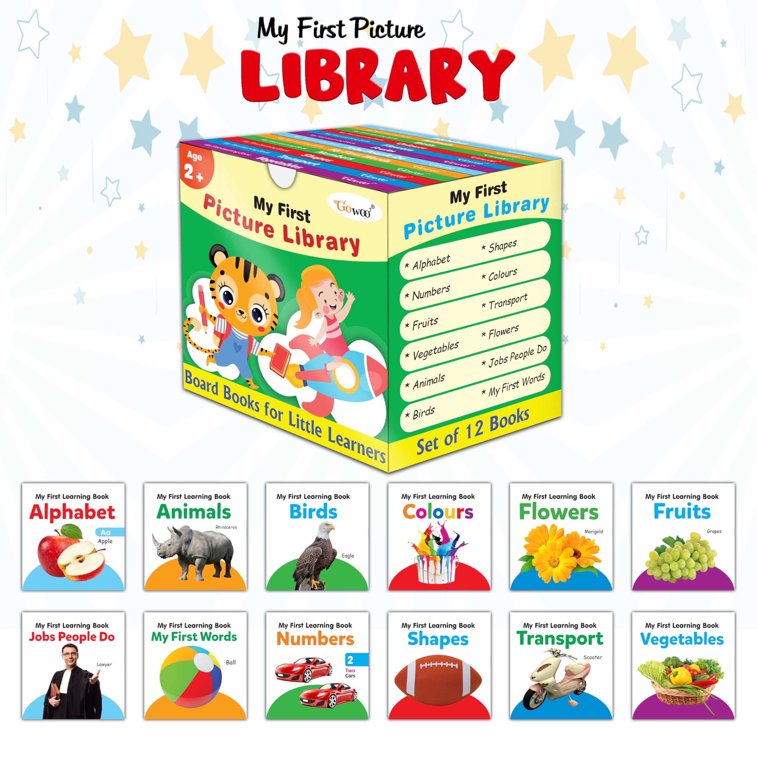 Gift Set For Kids Picture Library Box (Green Edition) : Early Learning Picture Book Collections, Essential Board Book, Box Set O