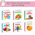 AllinOne Learning Board Book Set for Children  ABC, Numbers, Fruits, Vegetables, Wild Animals, Birds | Educational Picture Boo