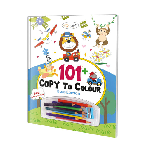 101+ Copy to Colour  Blue Edition: Creative Colouring Book for Kids, fun art activity for kids, creative colouring book for pr