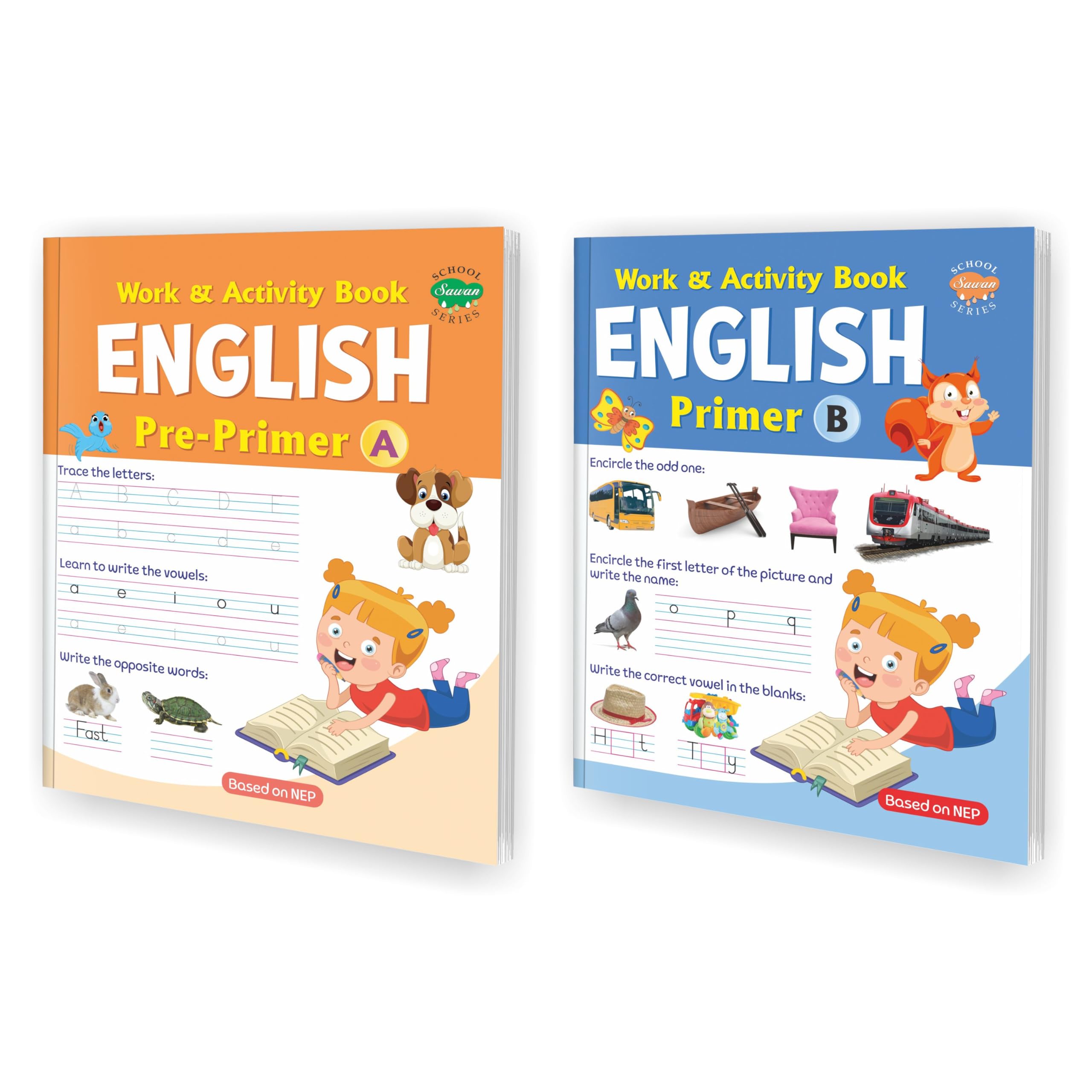 Set Of 2 Writing And Activity Books (Work And Activity Book English PrimerA, Work And Activity Book English PrimerB)