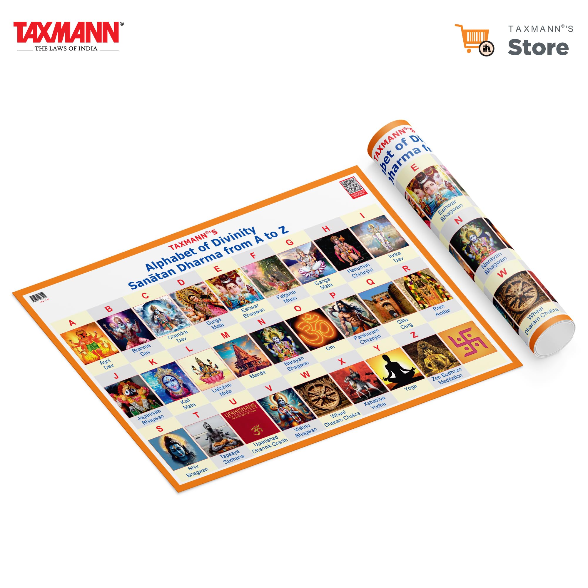 Alphabet of Divinity  Santan Dharma from A to Z [20 X 30 | Wall Chart]  Turning Each English Alphabet into a Vivid | Voiceg