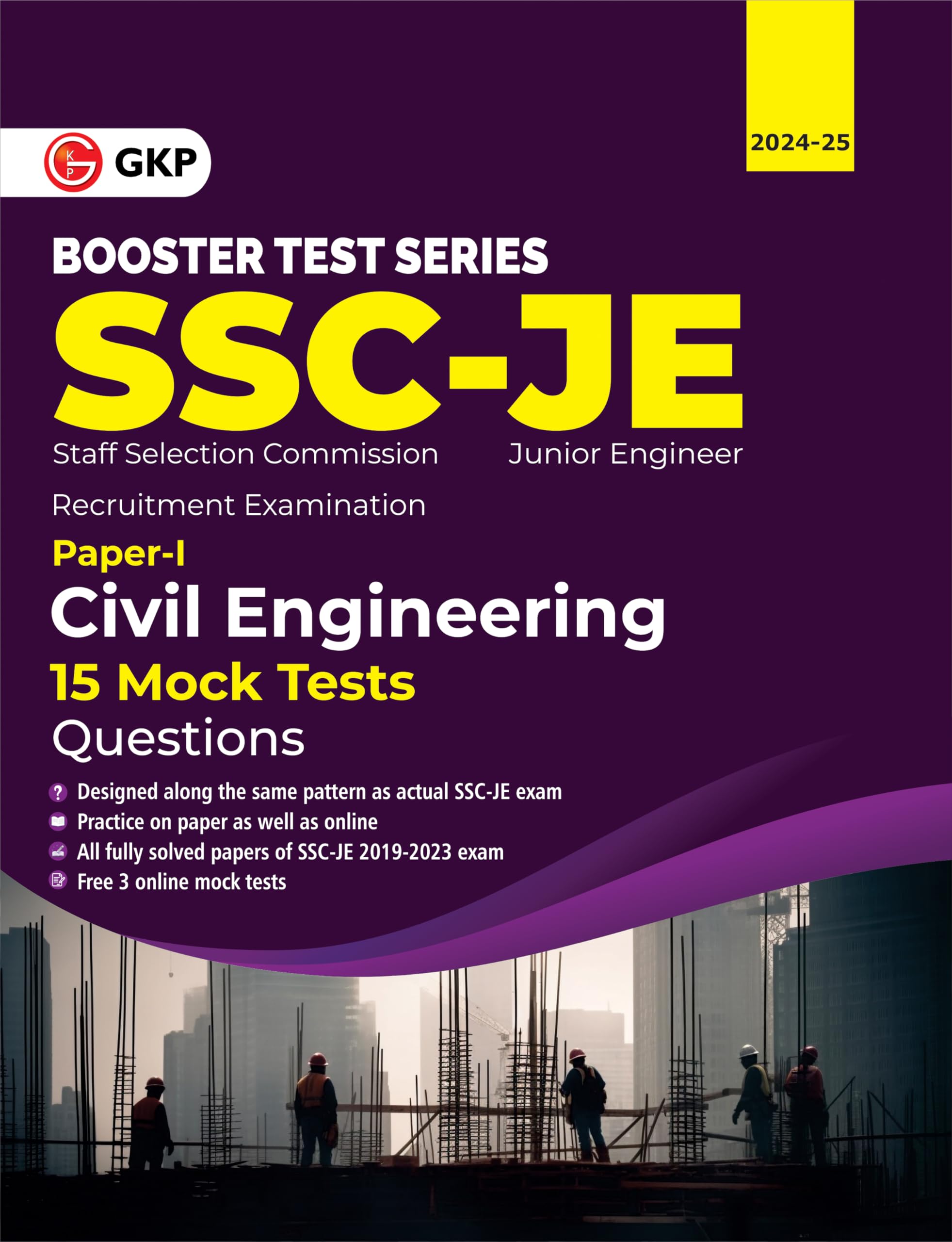 Gkp Ssc 2024 : Booster Test Series  Je Paper I  Civil Engineering  15 Mock Tests|Solved Papers 20192023