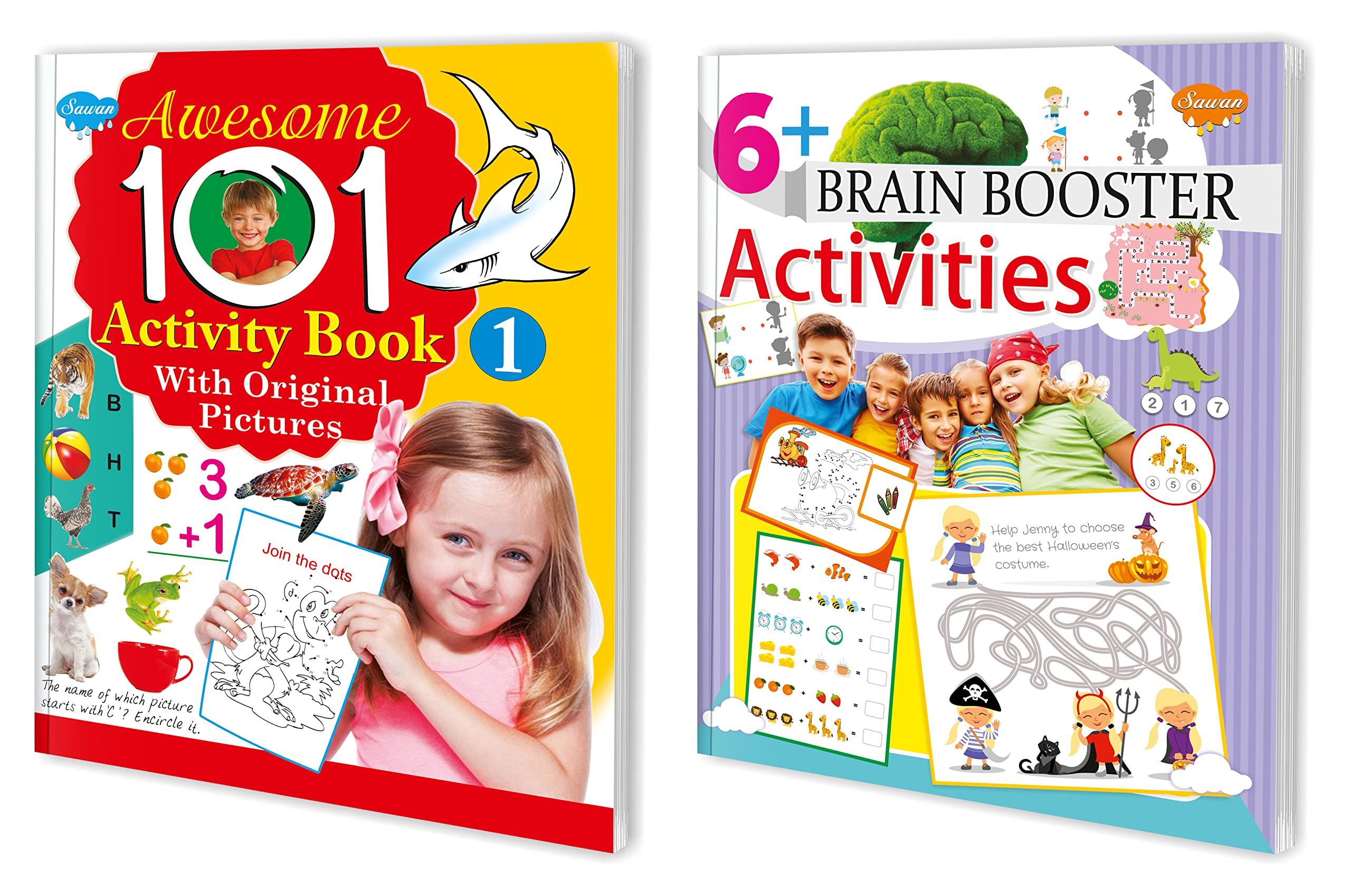 Brilliant Brain Activity Books | Pack Of 2 Books(V1) | Super Jumbo Combo For Collecters And Library Activity Books