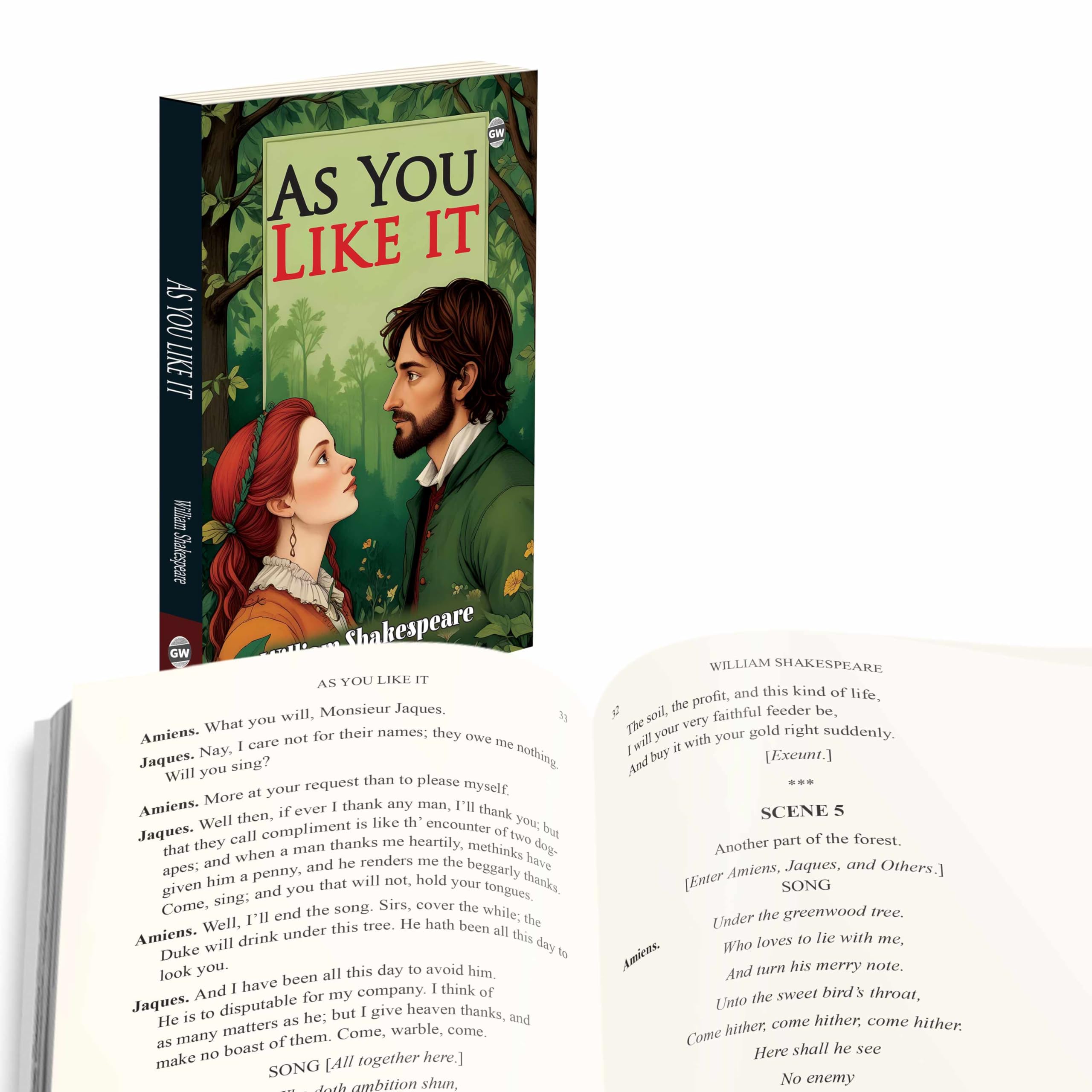 As You Like It (Paperback) : Timeless romantic play, witty character interactions, classic English storytelling, cultural theat