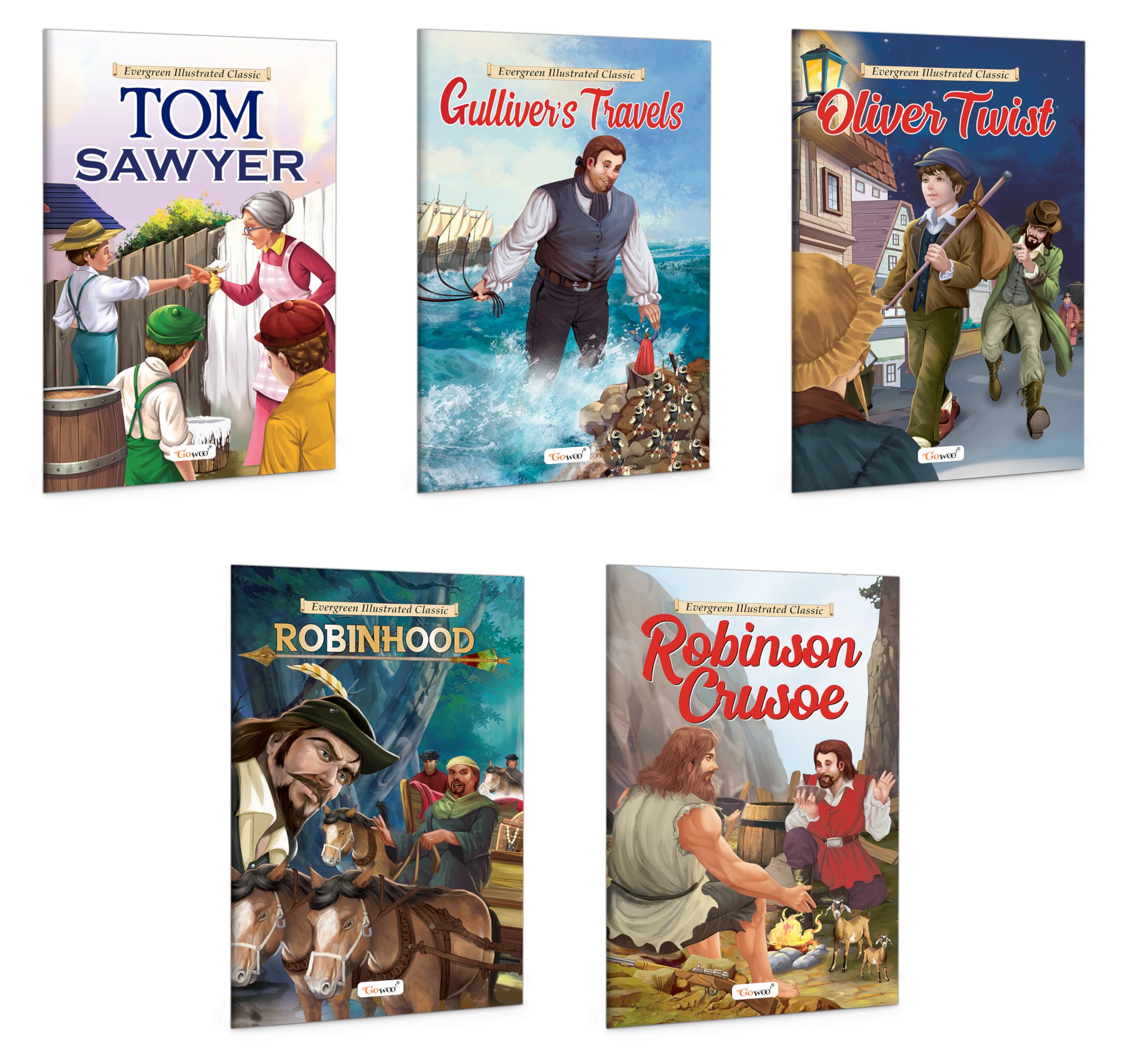 Best of Childrens Classic : Gullivers Travels, Oliver Twist, Robin Hood, Robinson Crusoe and The Adventures of Tom Sawyer  