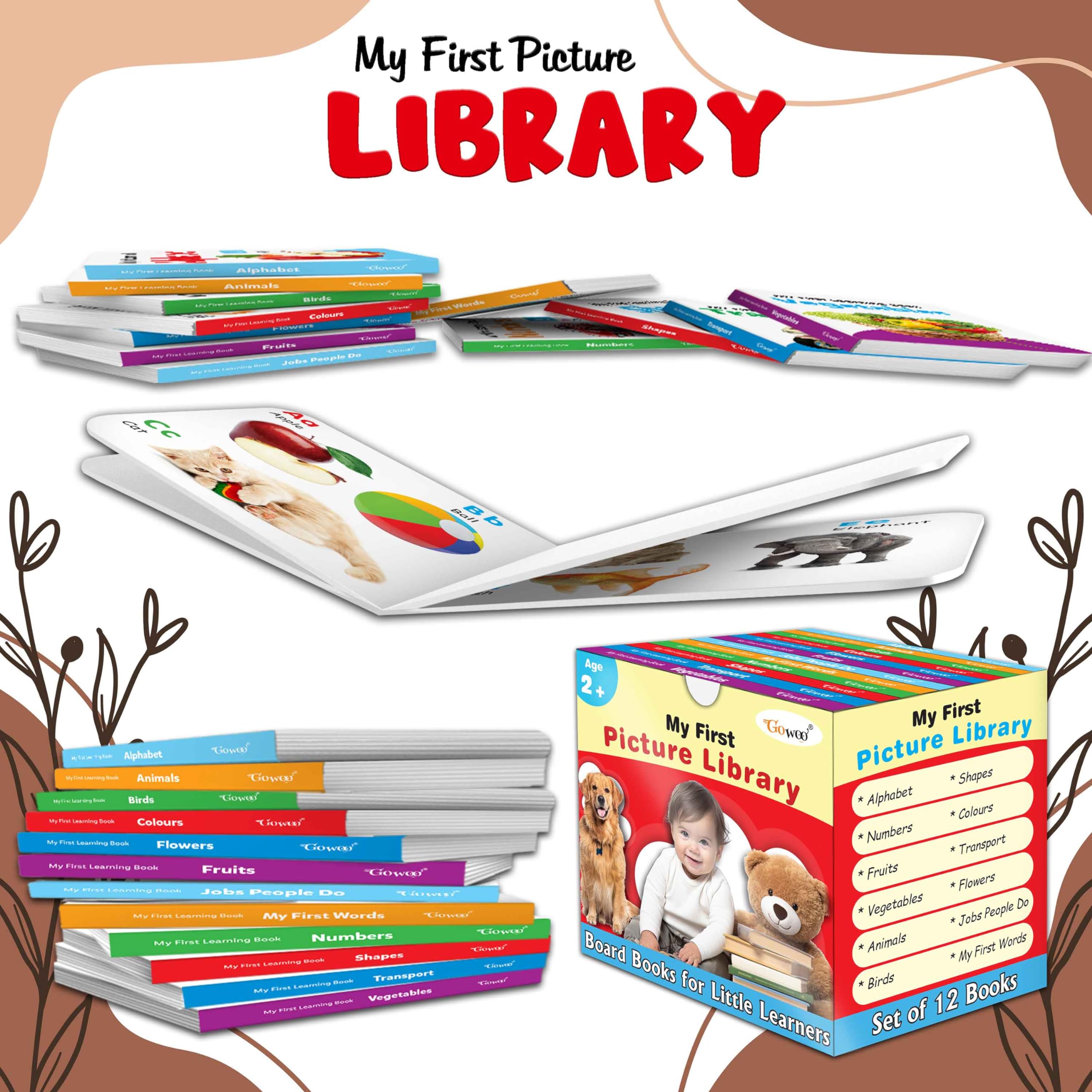 Board book set for children (Red Edition) : Essential Board Book Of All In One Box, Early childhood learning books, Set Of 12 Bo